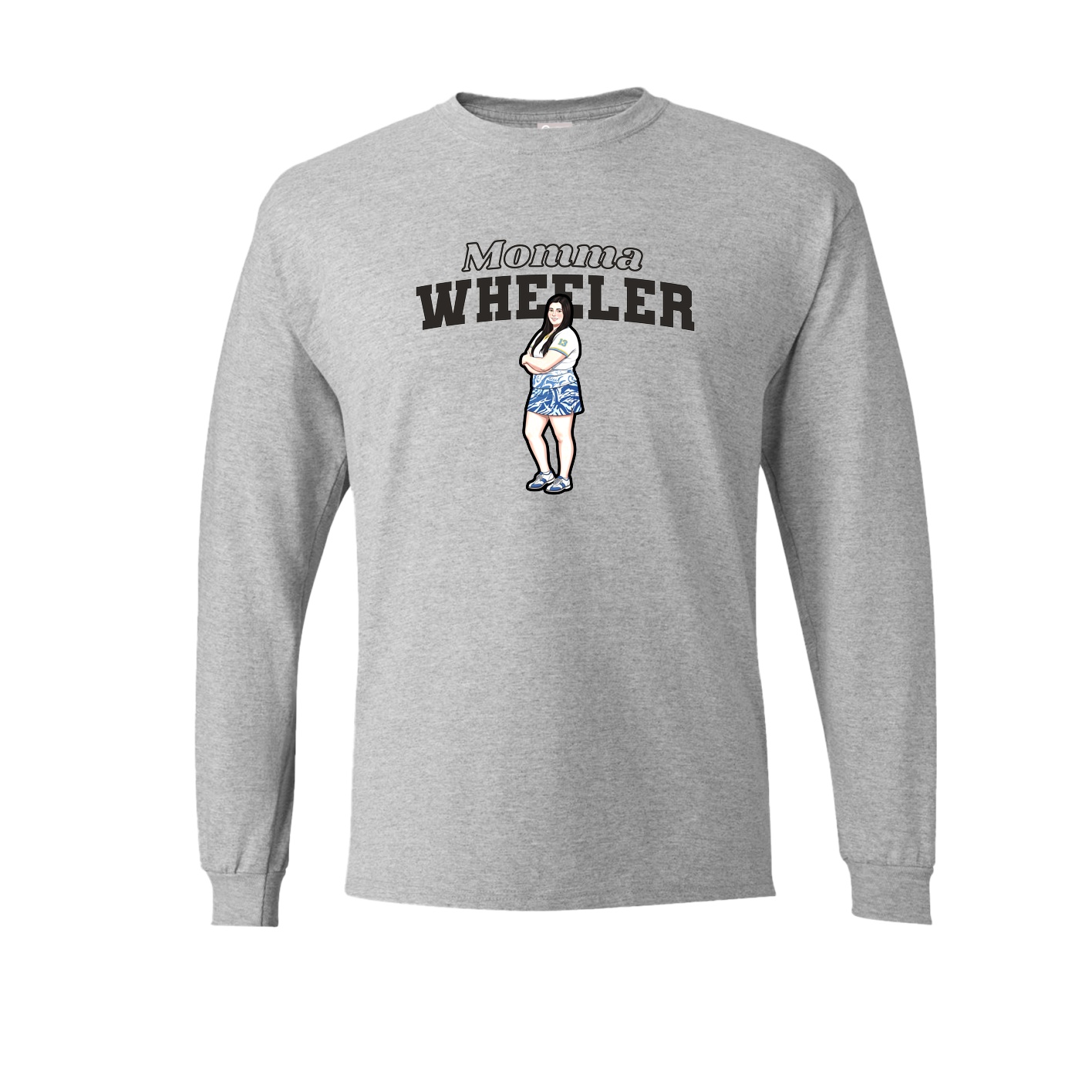 Long Sleeve Tee — Mothers Day Block in Grey
