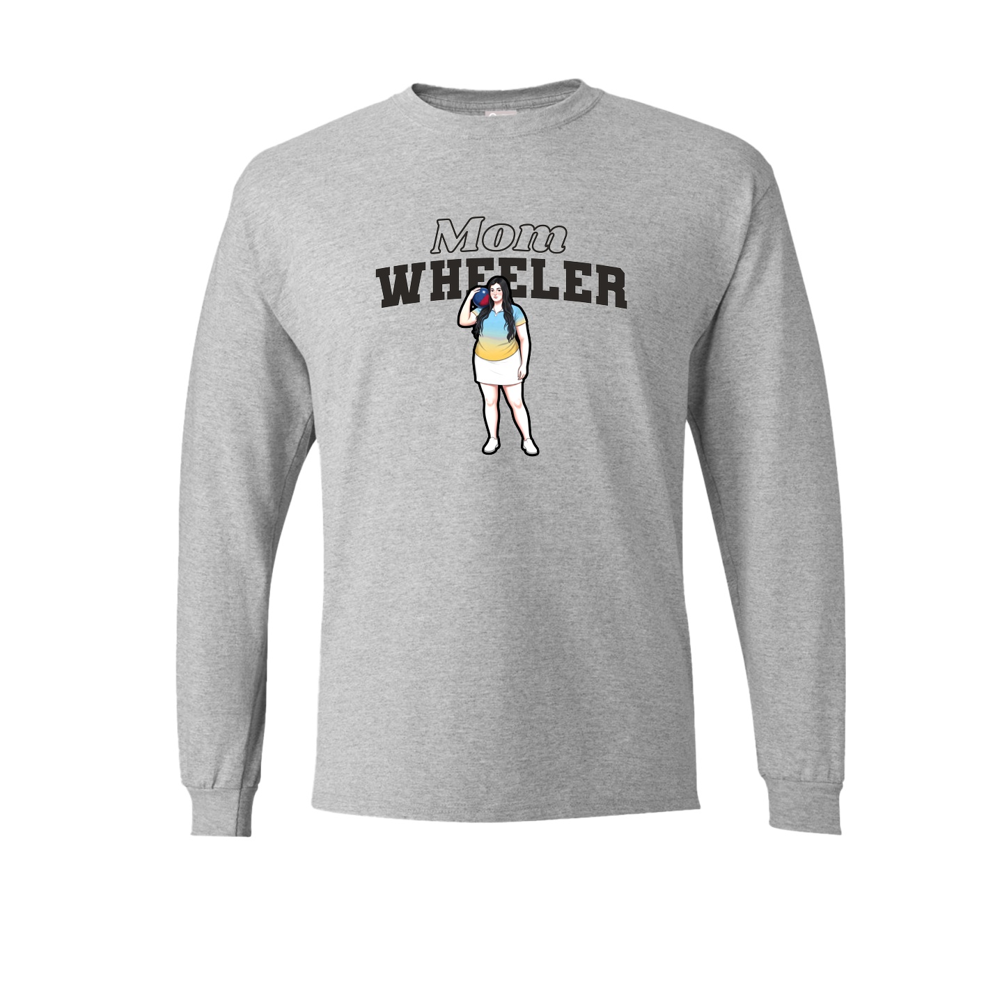 Long Sleeve Tee — Mothers Day Block in Grey