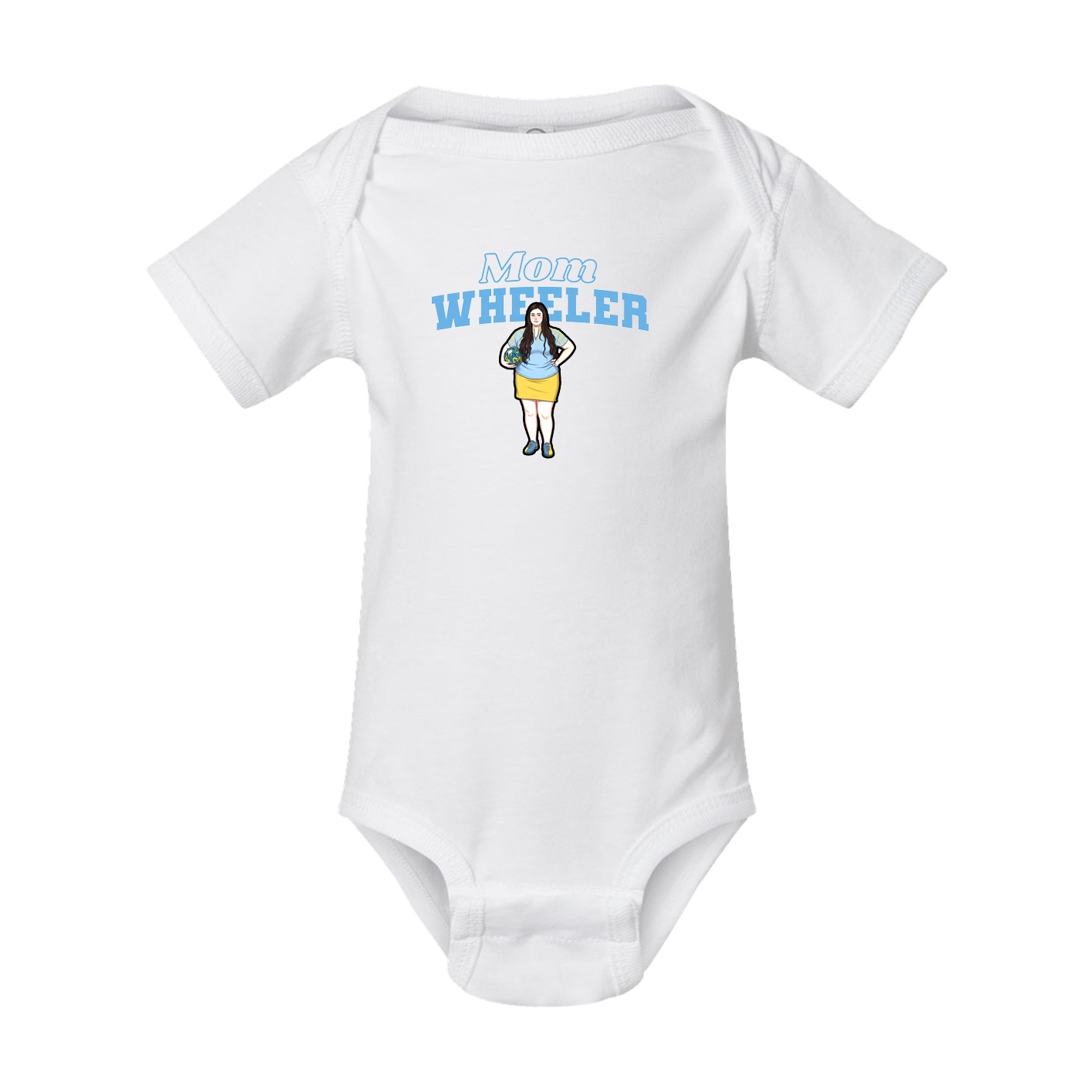 Baby Onesie — Mothers Day Block in White
