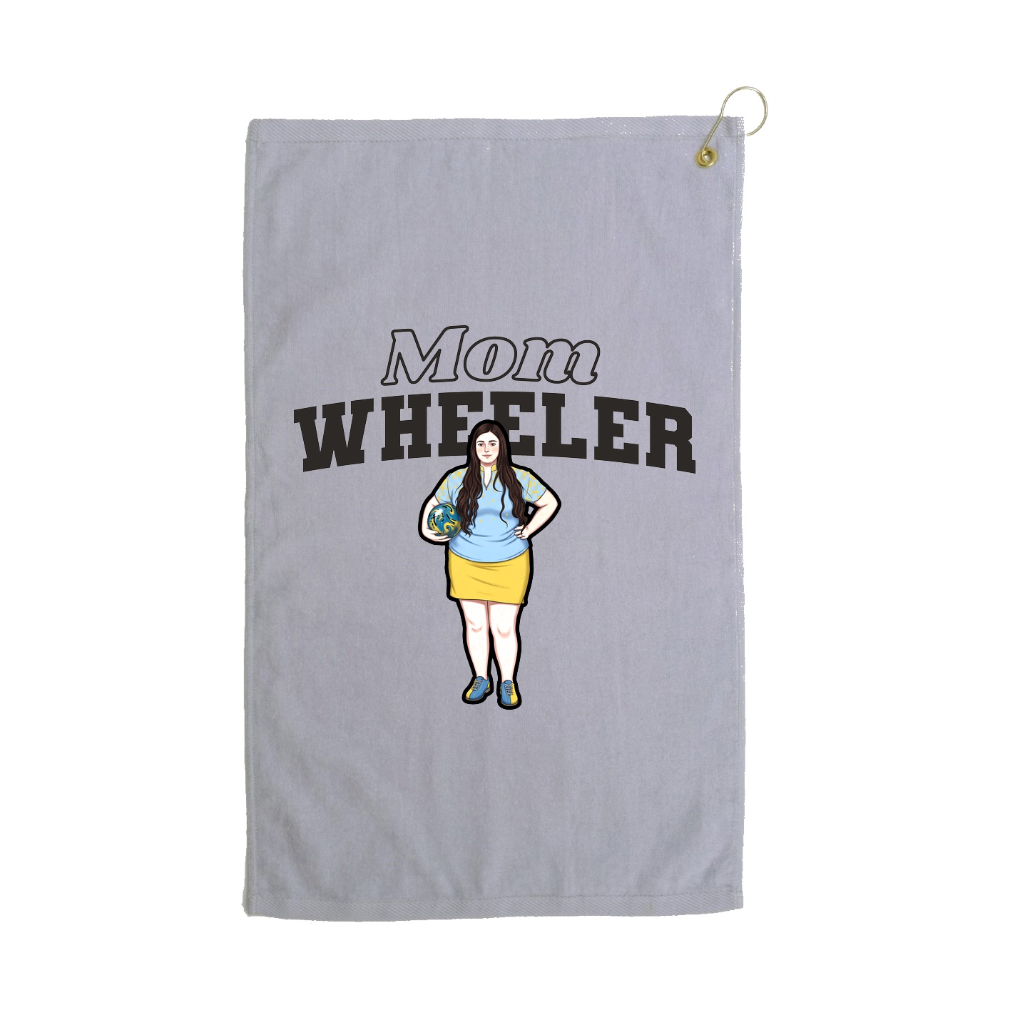 Golf Towel — Mothers Day Block in Grey