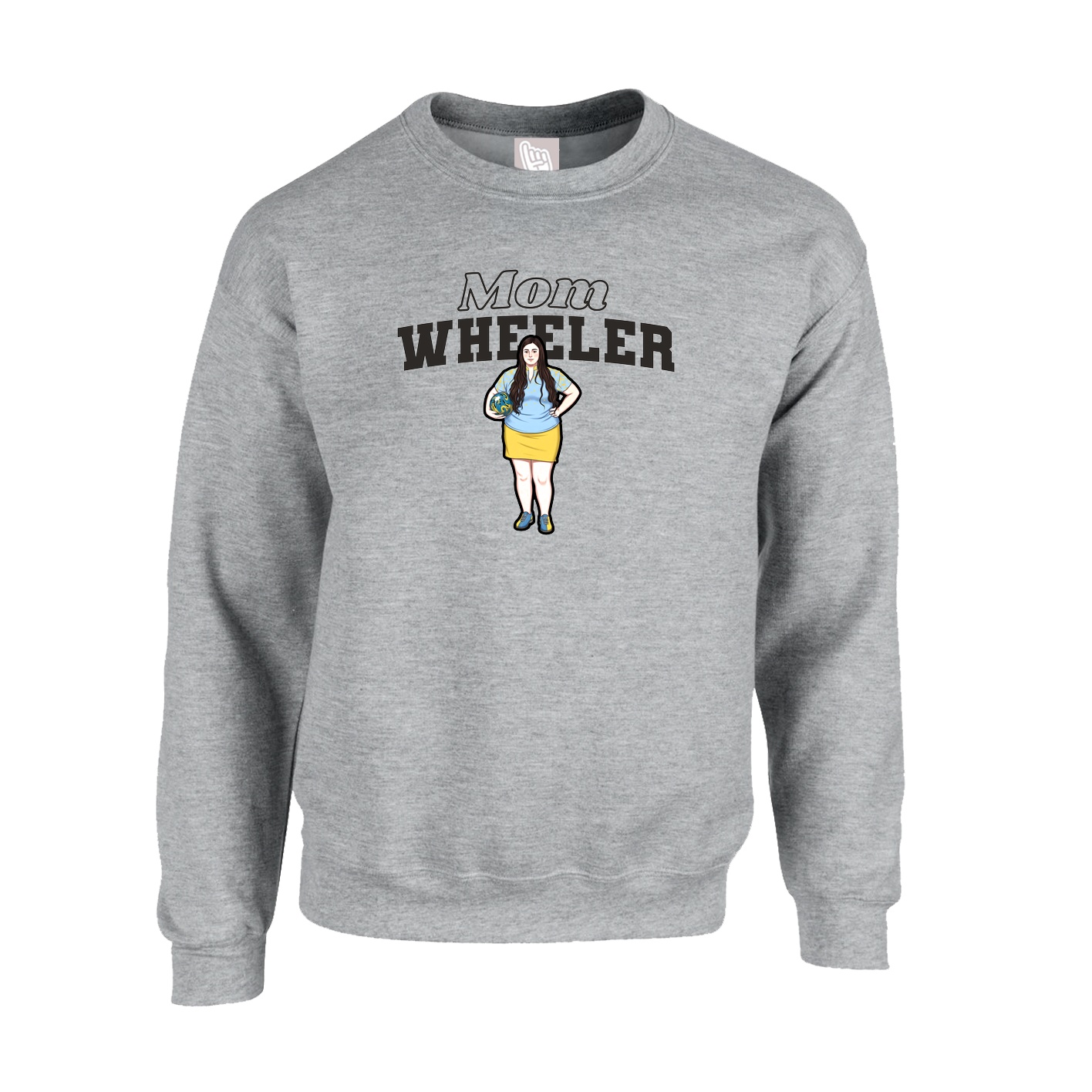 Fleece Crew — Mothers Day Block in Grey