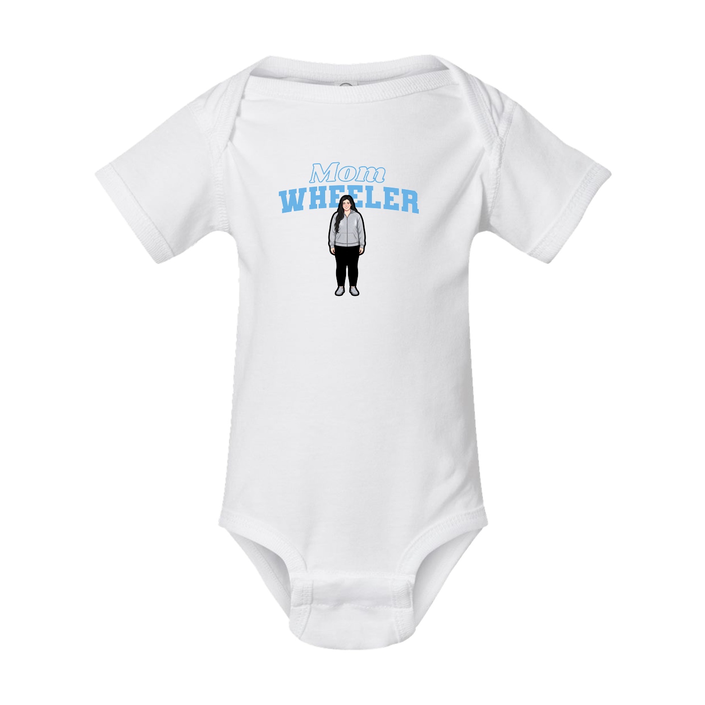Baby Onesie — Mothers Day Block in White