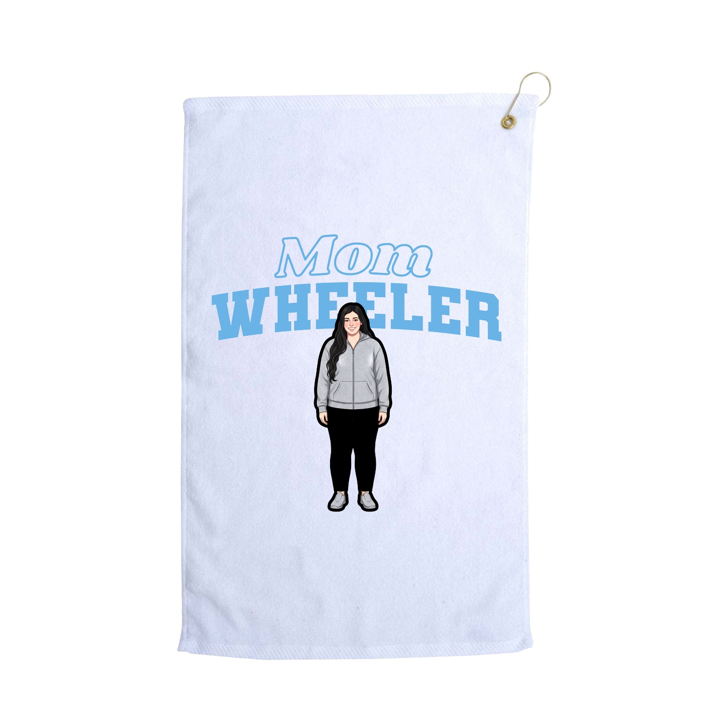 Golf Towel — Mothers Day Block in White