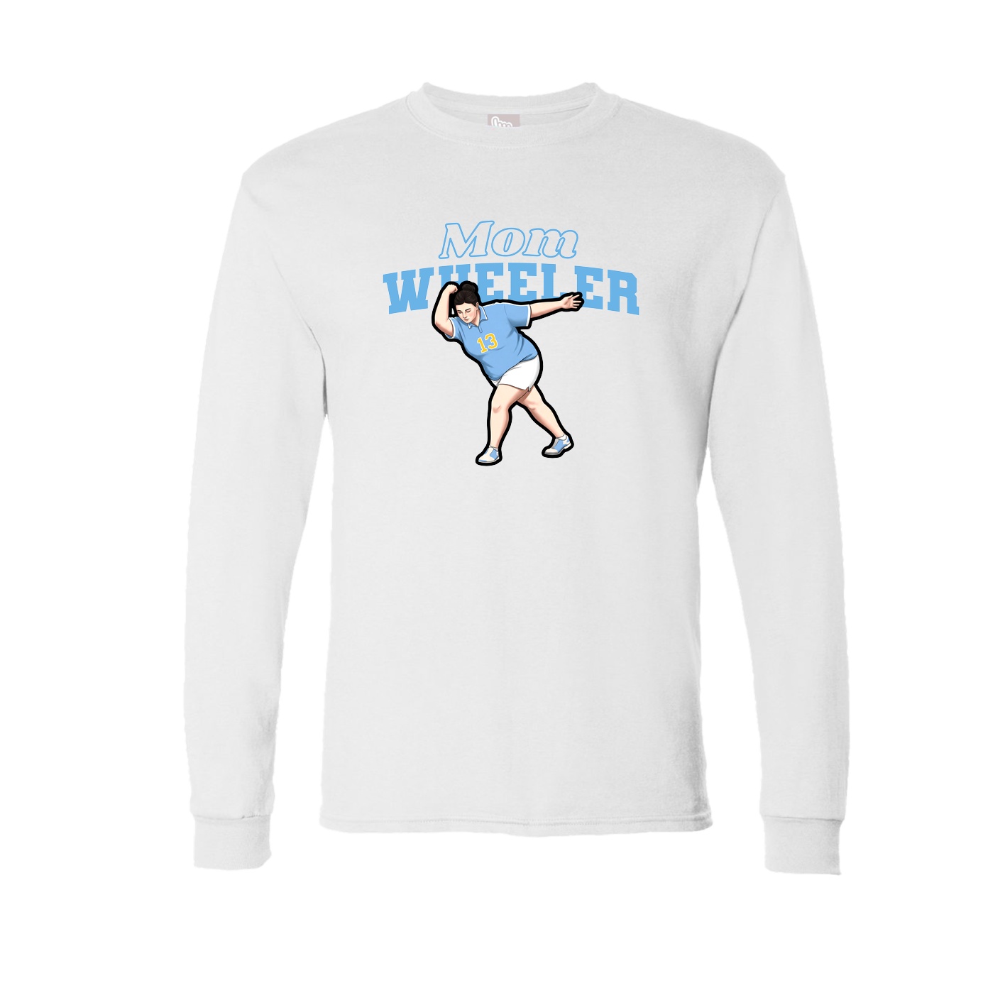 Long Sleeve Tee — Mothers Day Block in White