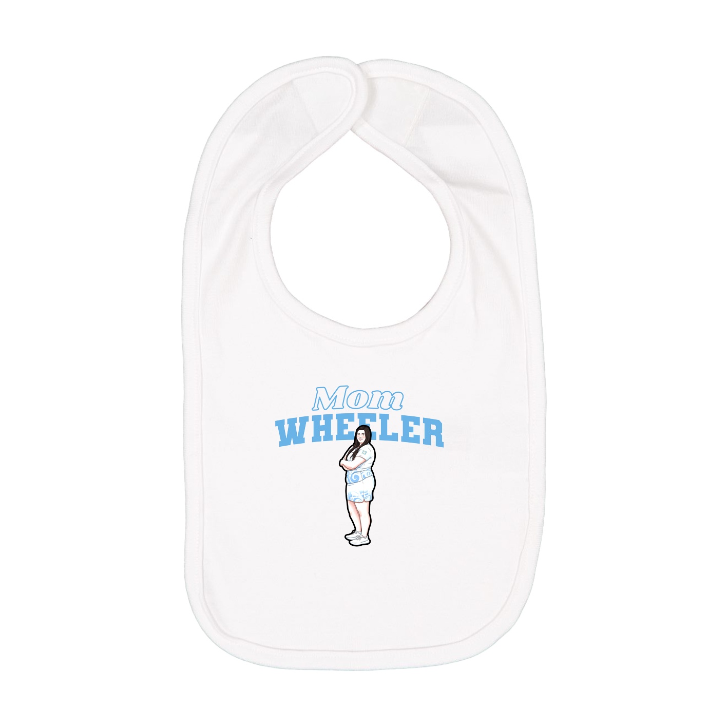 Infant Bib — Mothers Day Block in White