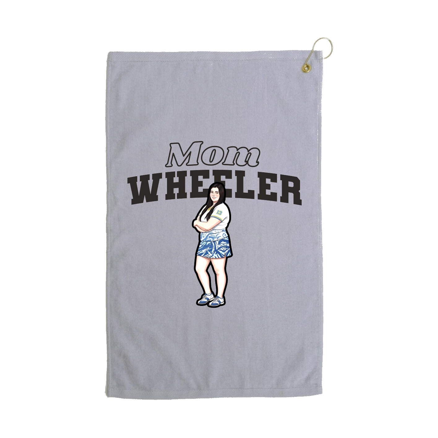 Golf Towel — Mothers Day Block in Grey
