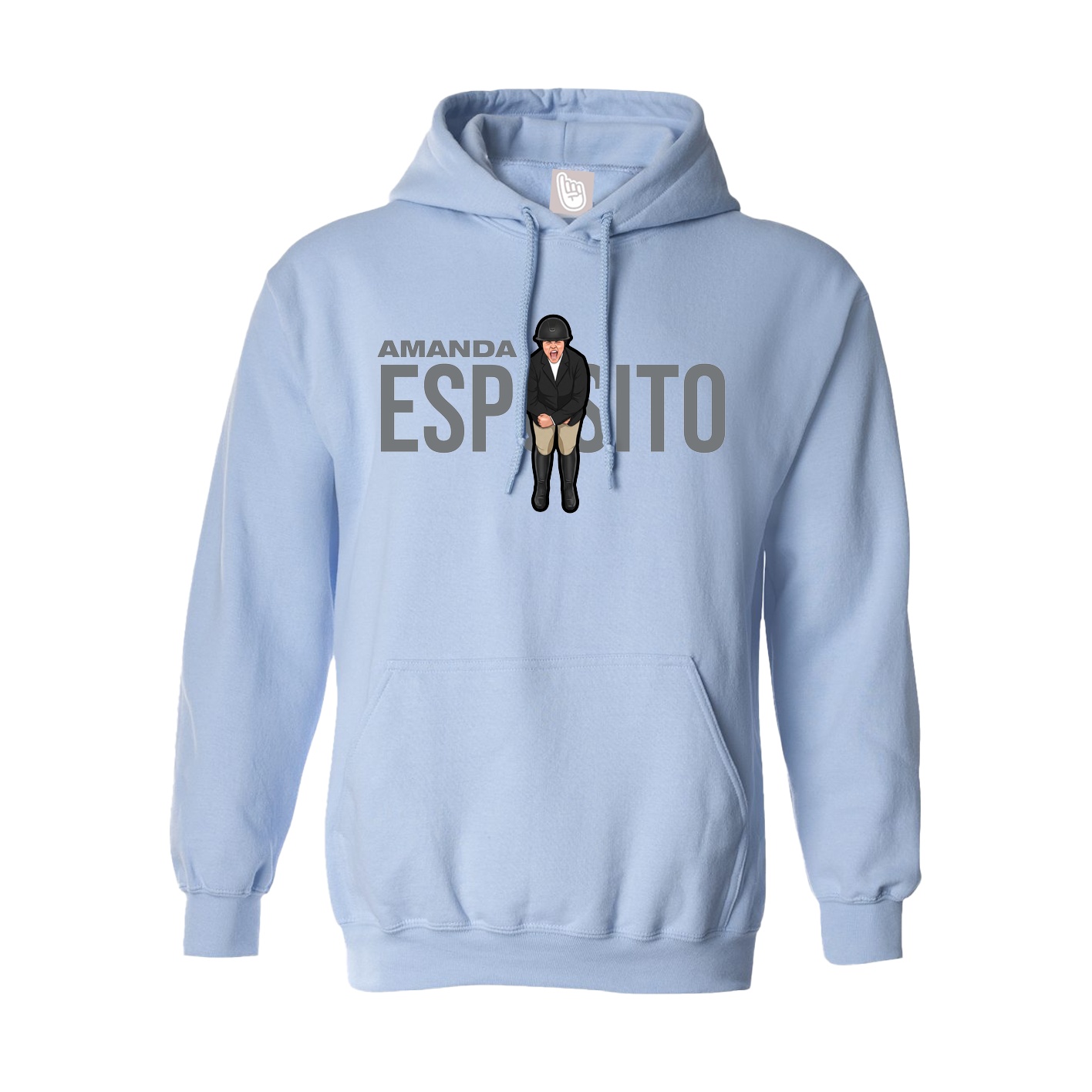 Hoodie — Player Name in Light Blue