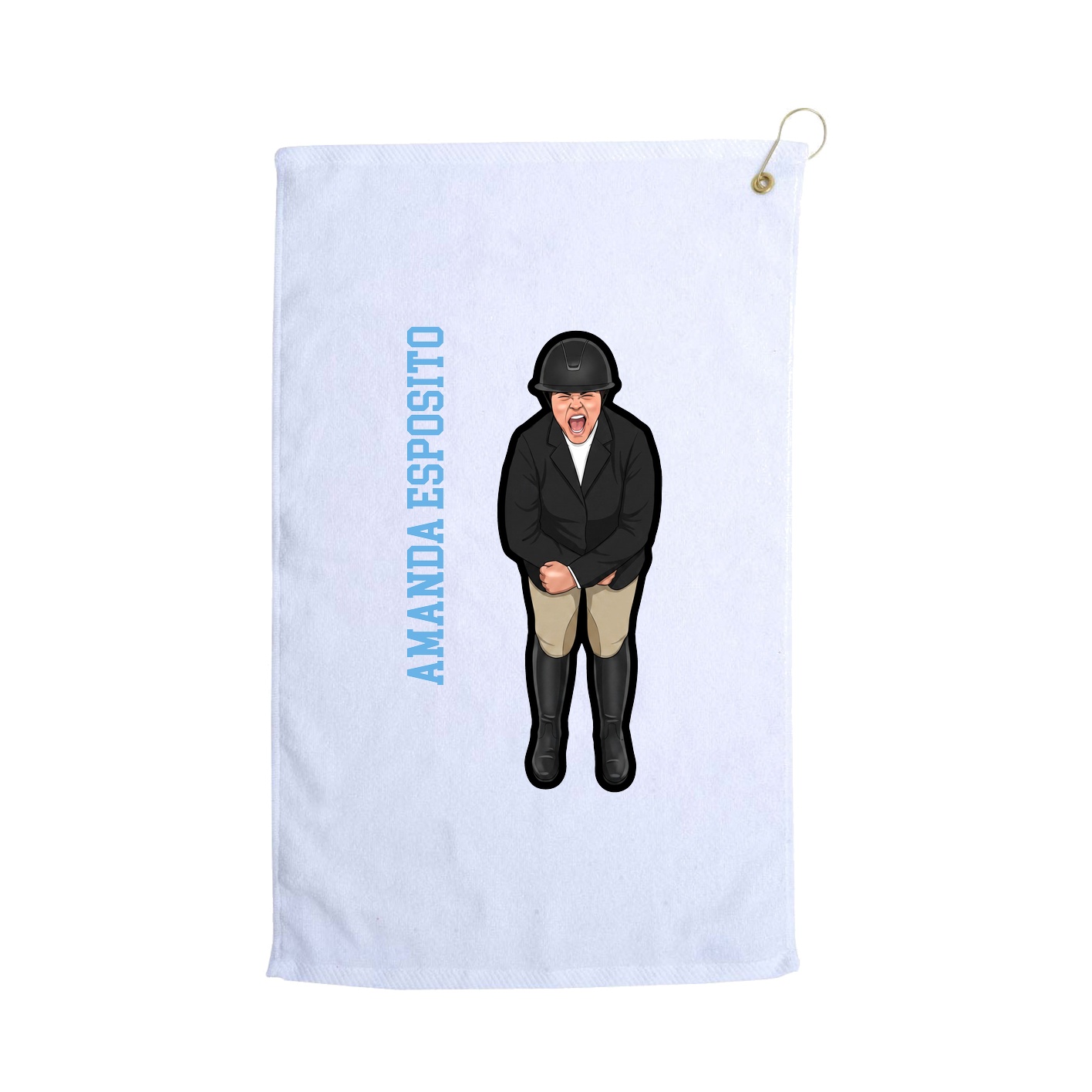 Golf Towel — Name Vertical in White