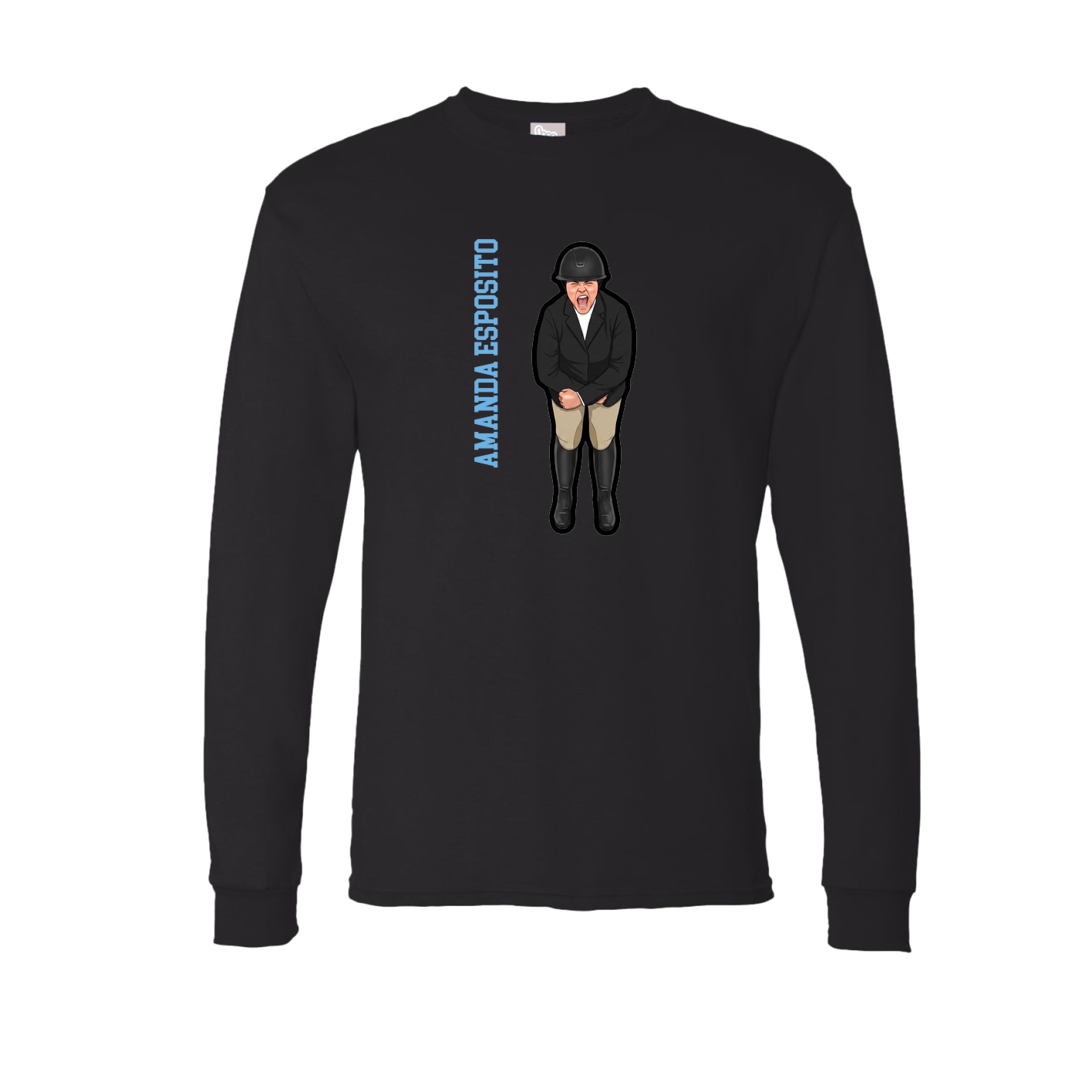 Long Sleeve Tee — Name Vertical in Black