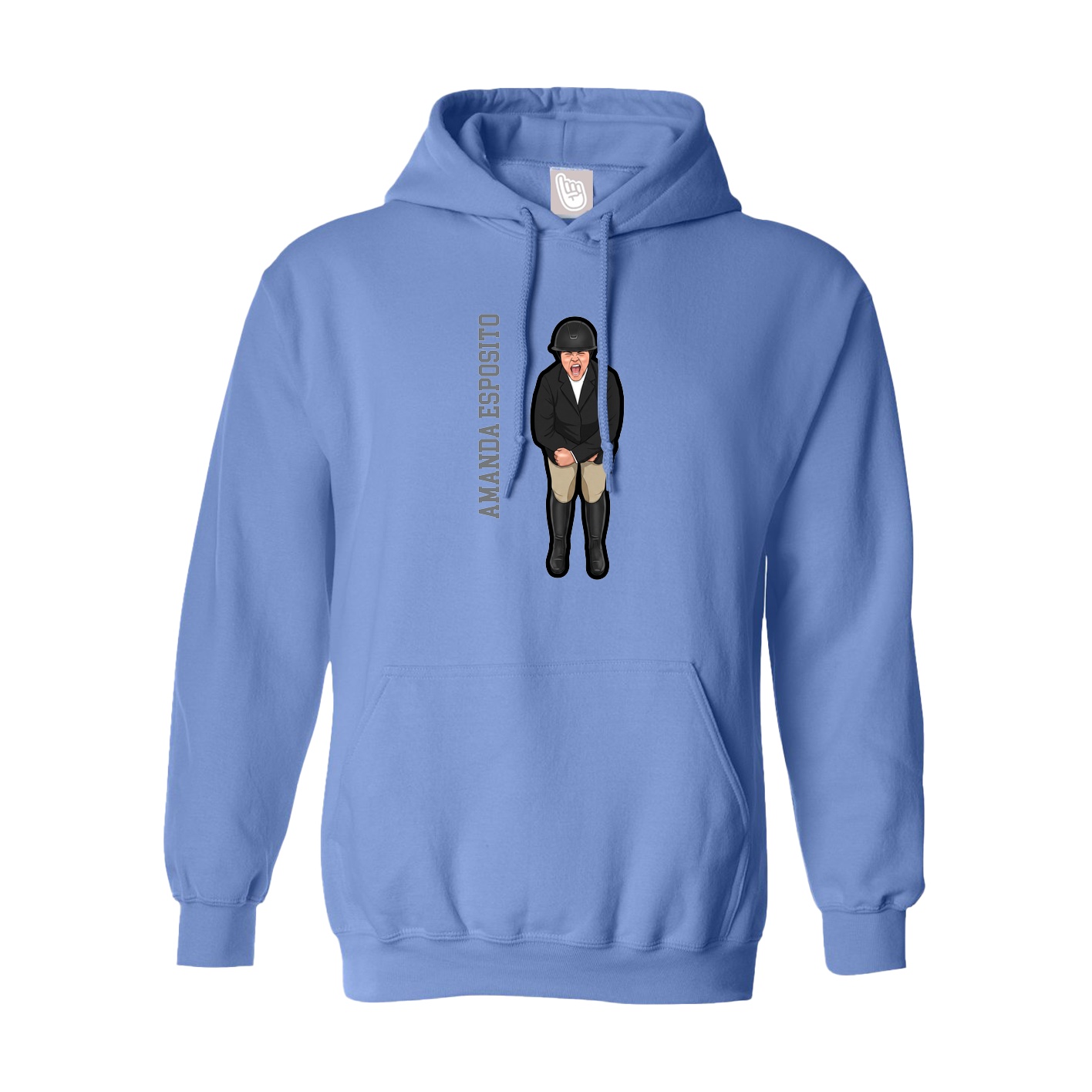 Youth Hoodie — Name Vertical in Powder Blue
