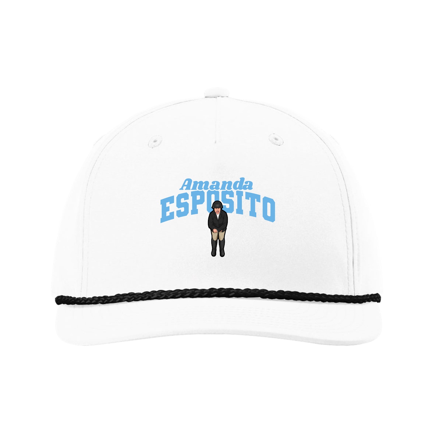Five-Panel Classic Rope Cap — Signature Arch in White