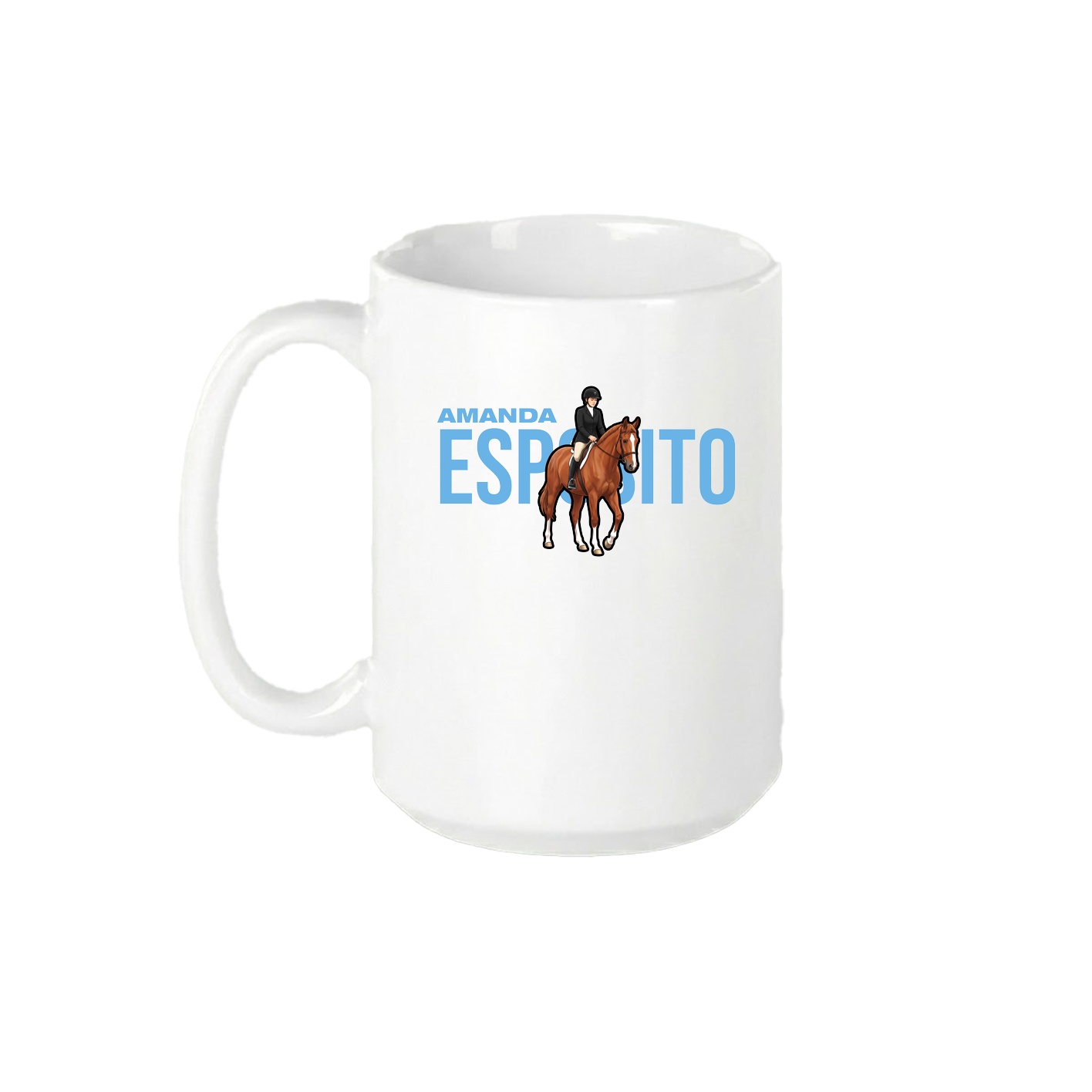 15oz Coffee Mug — Player Name in White