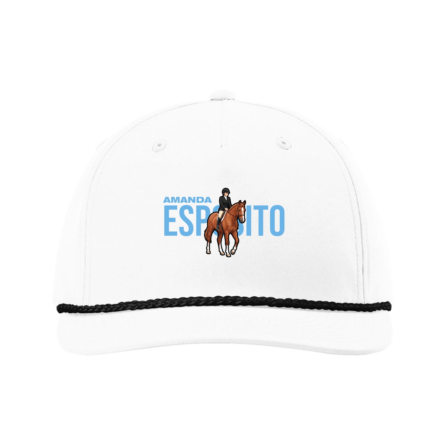 Five-Panel Classic Rope Cap — Player Name in White