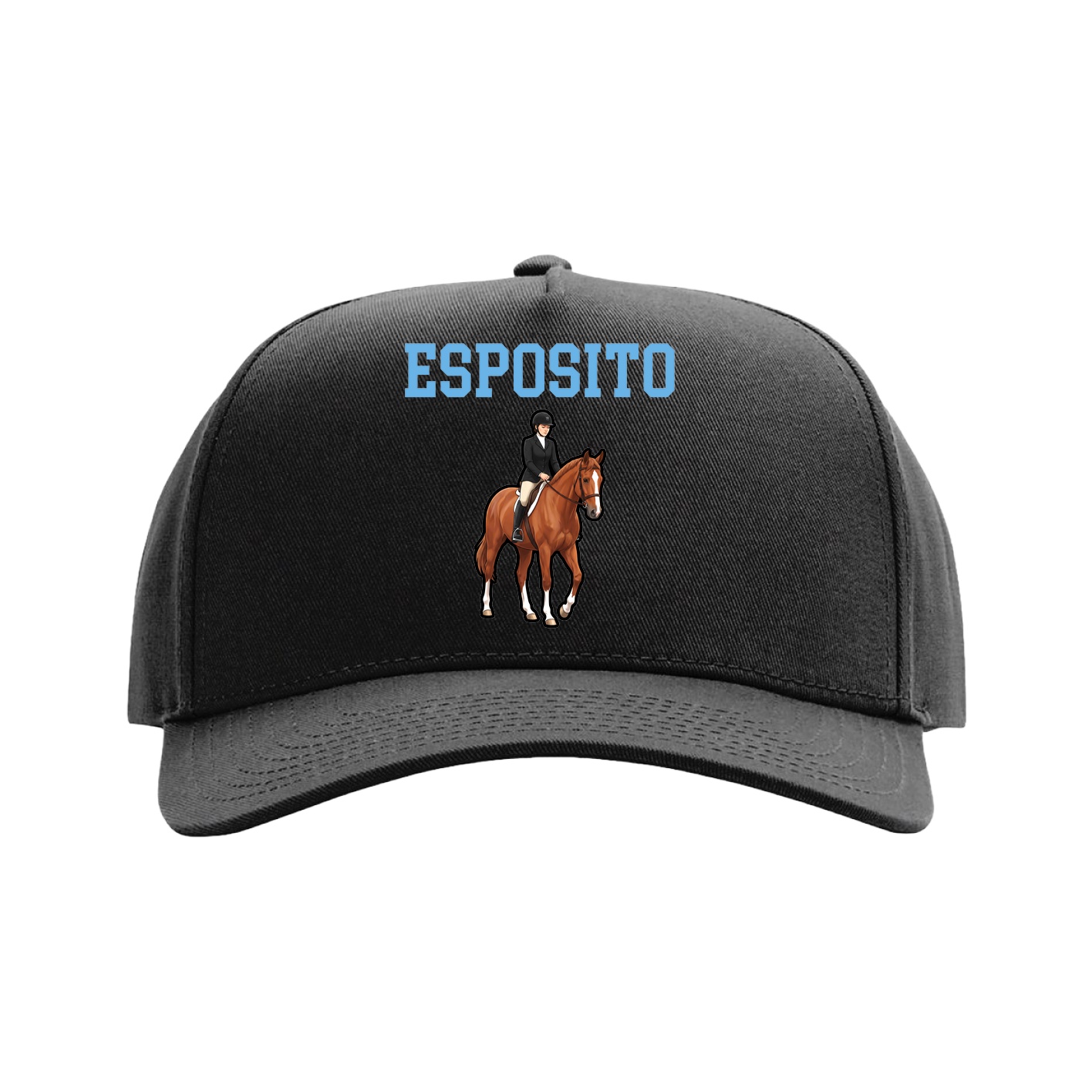 Full Fabric Five-Panel Champ Cap — Shirsey in Black