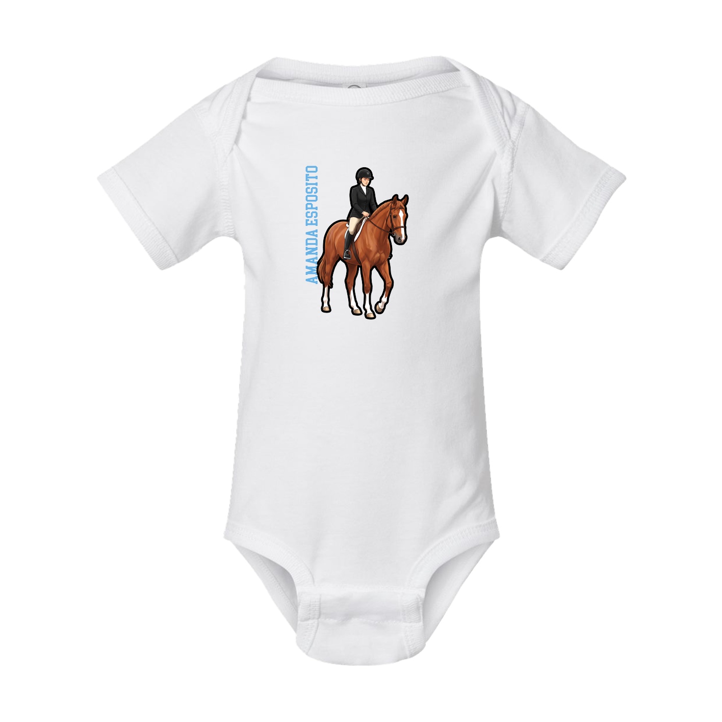 Baby Onesie — Name Vertical in White