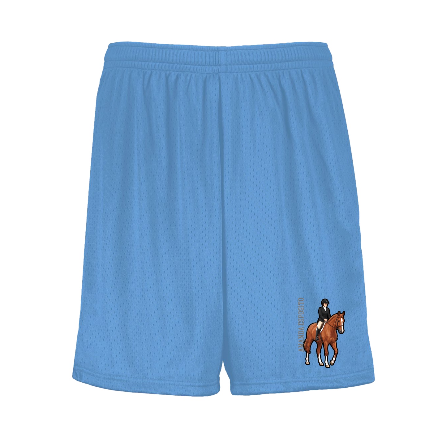Shorts — Name Vertical in Light Blue