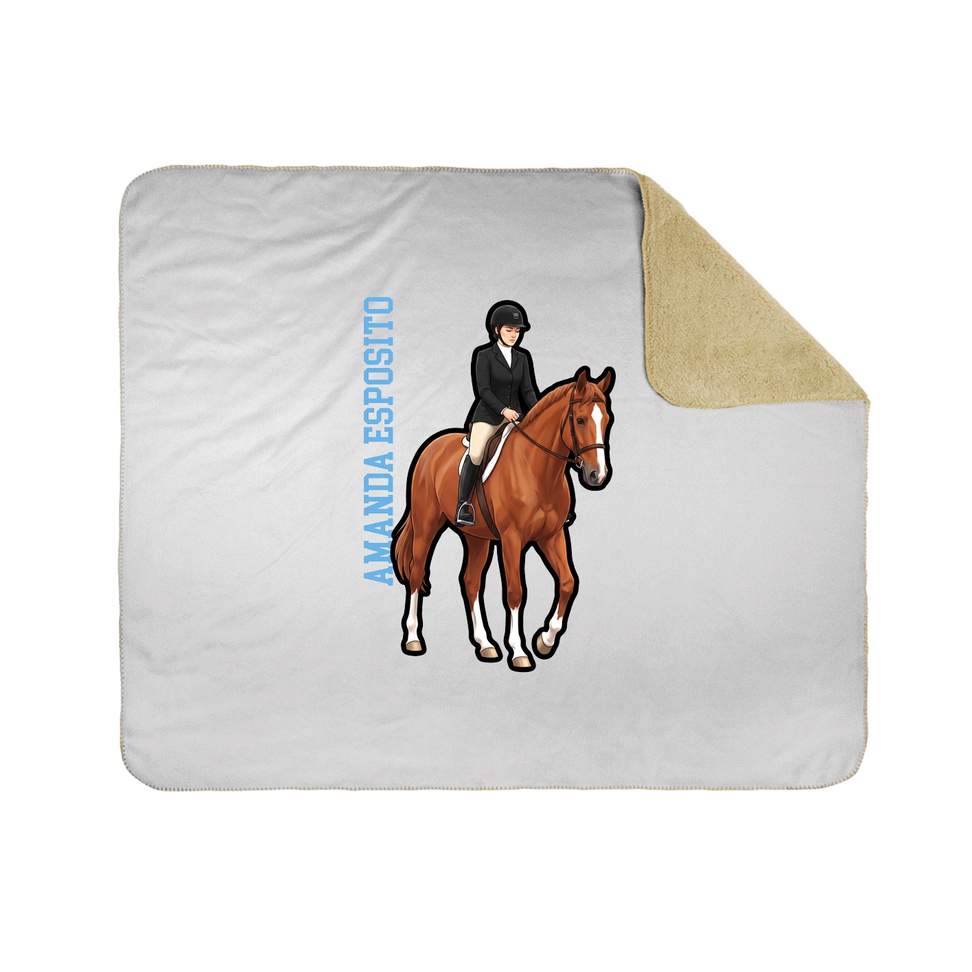 Throw Blanket — Name Vertical in White