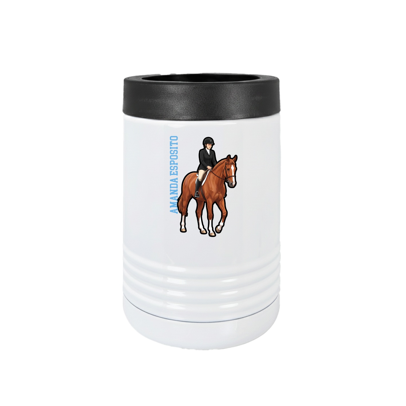 Beverage Holder — Name Vertical in White