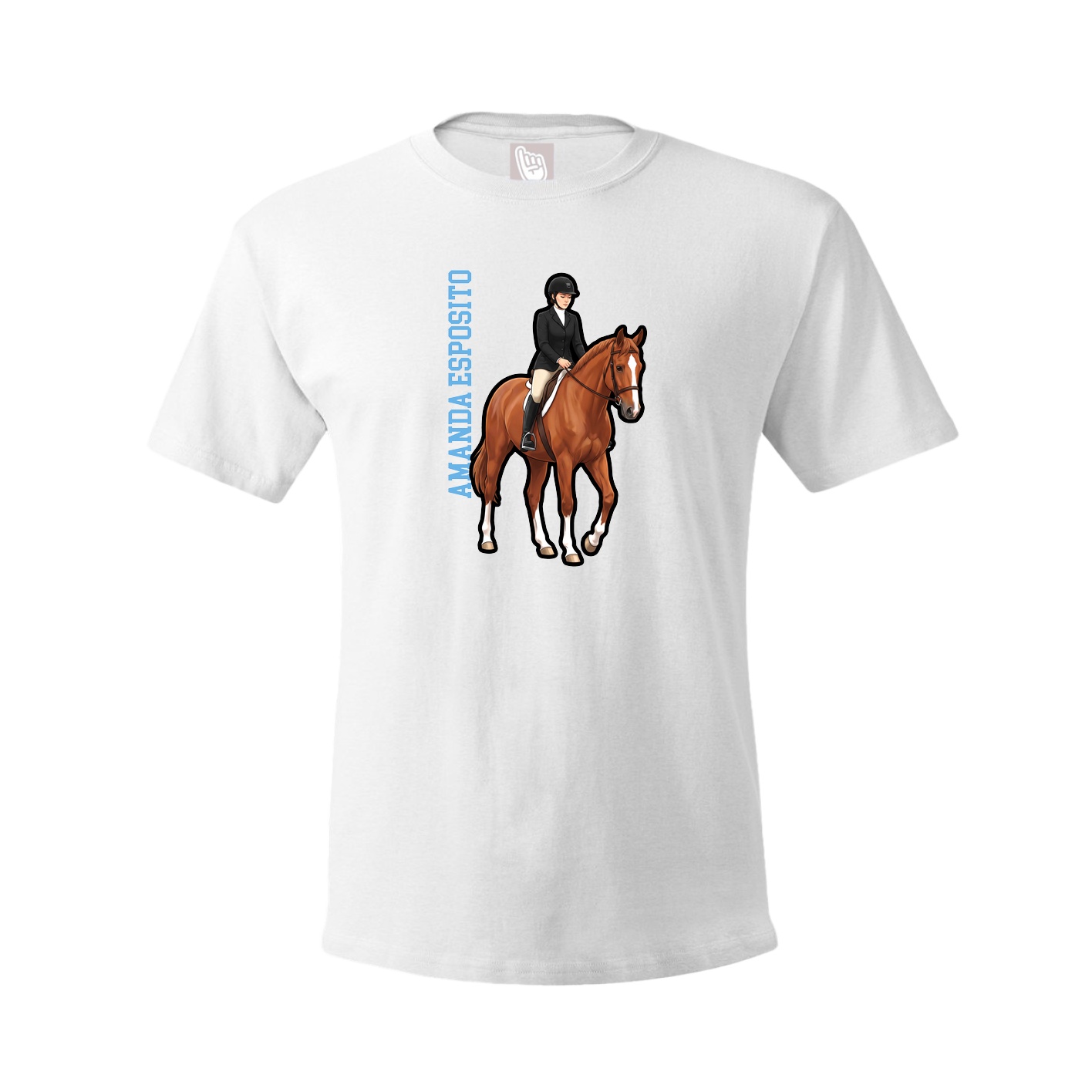 Tee — Name Vertical in White