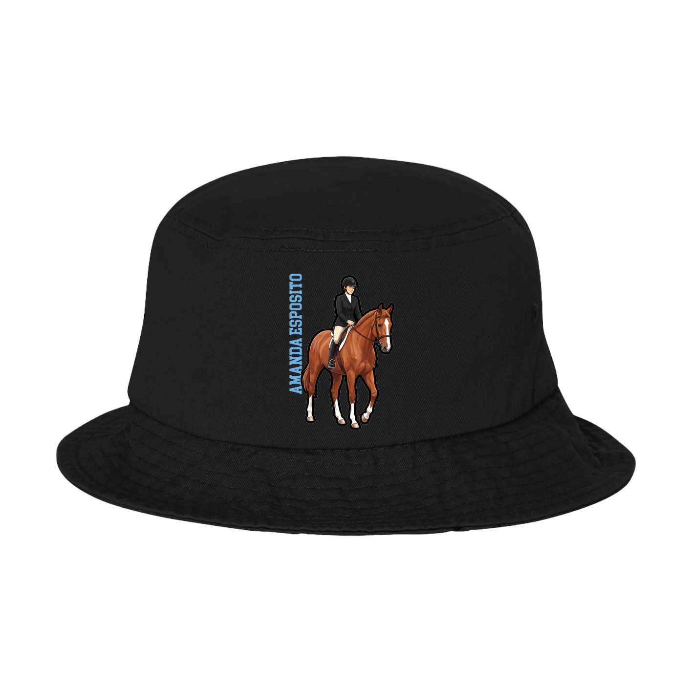Bucket Cap — Name Vertical in Black