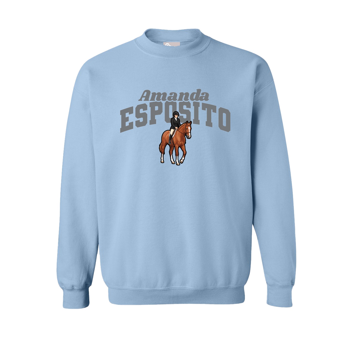 Fleece Crew — Signature Arch in Light Blue