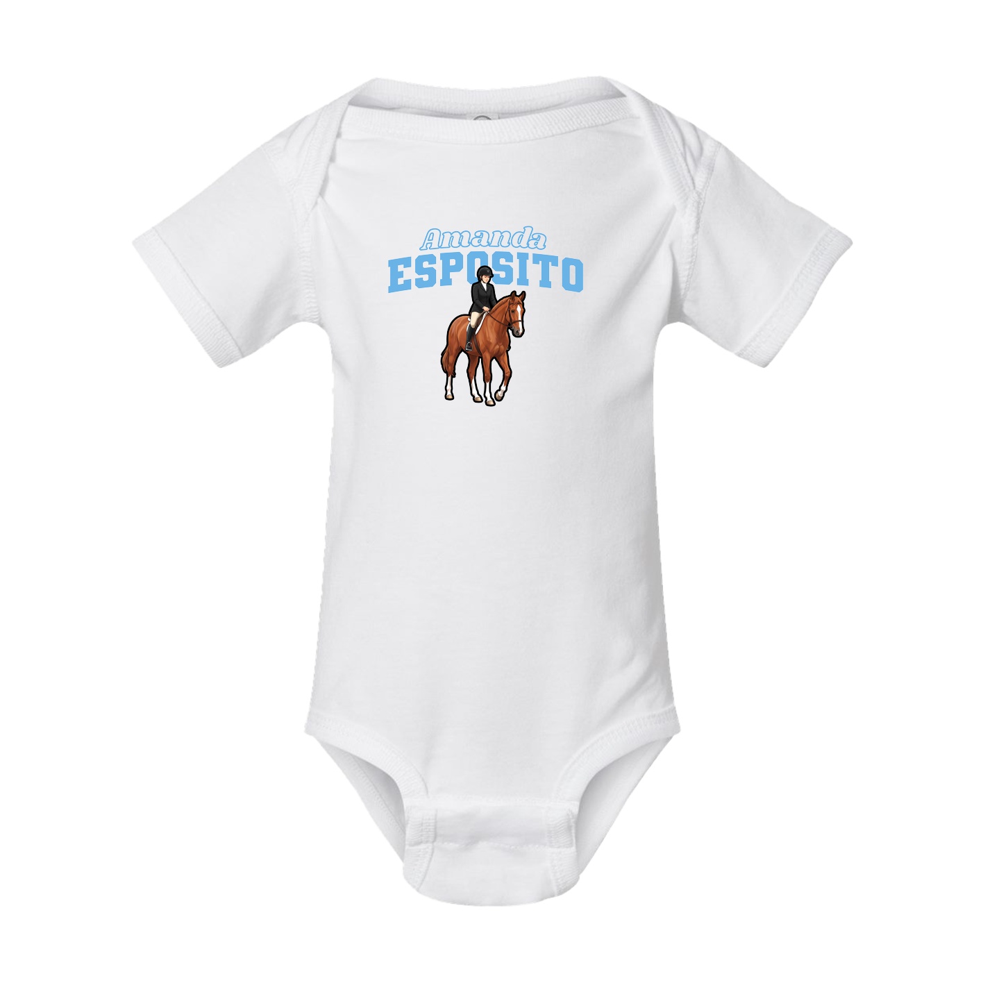 Baby Onesie — Name Arch in White
