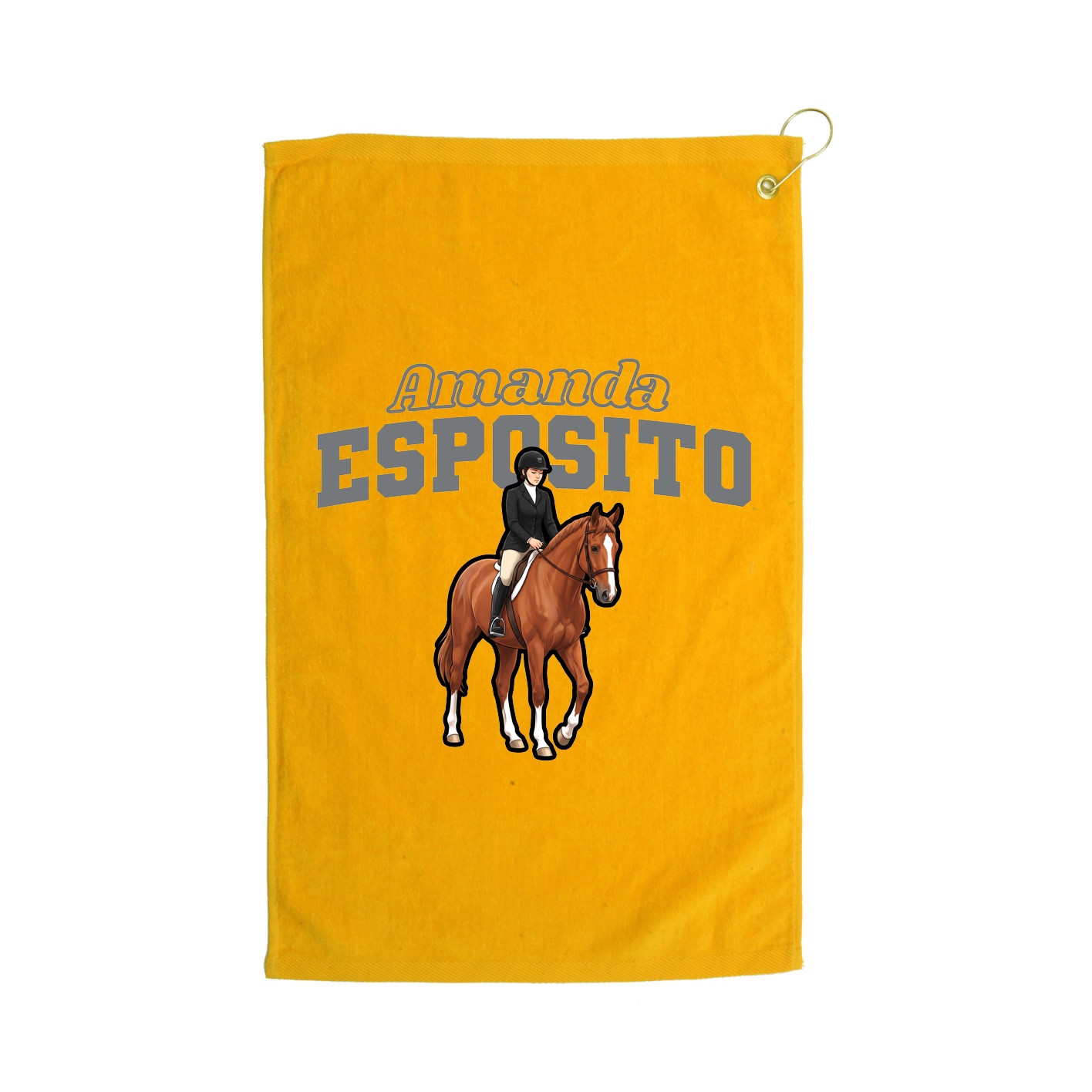 Golf Towel — Name Arch in Gold