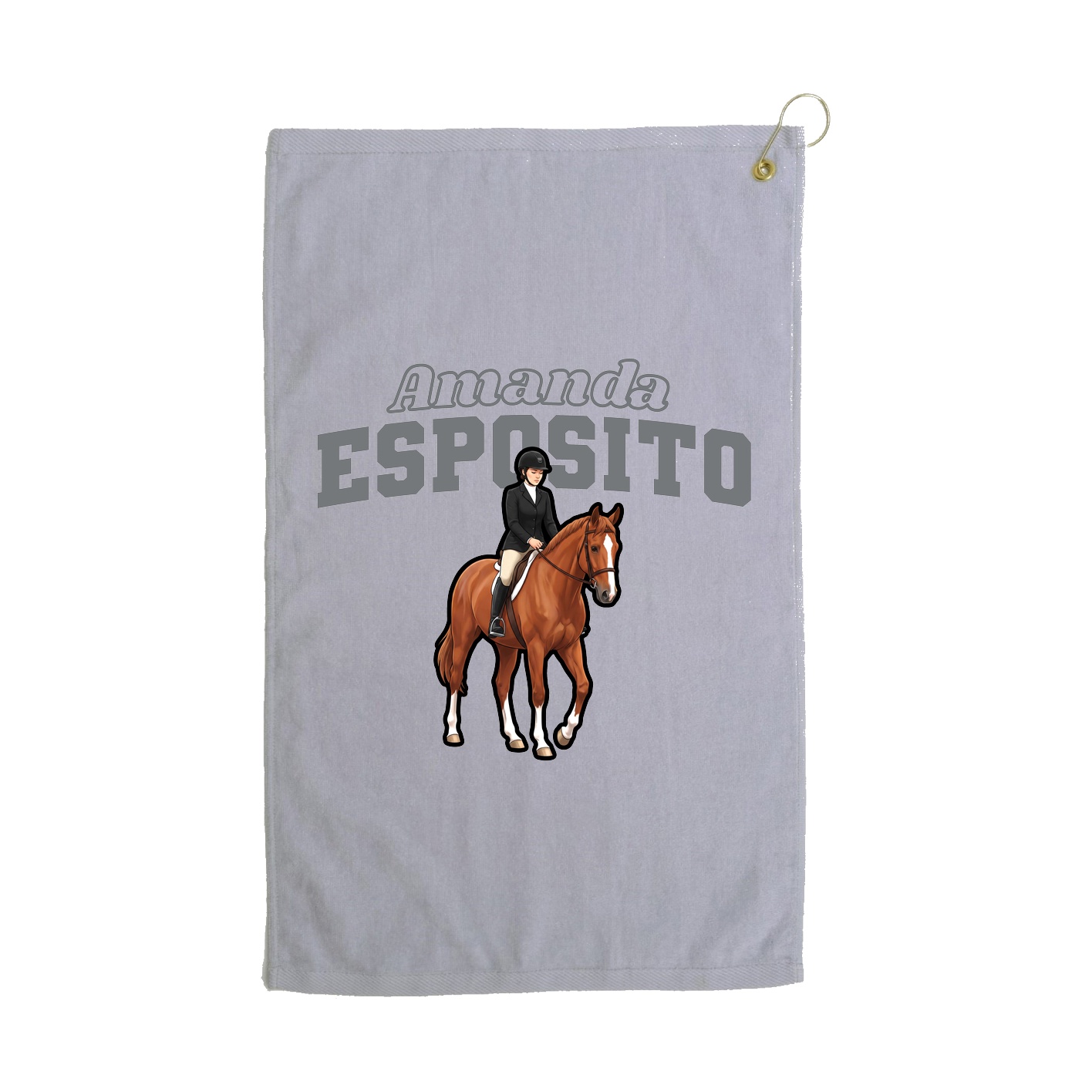Golf Towel — Name Arch in Grey