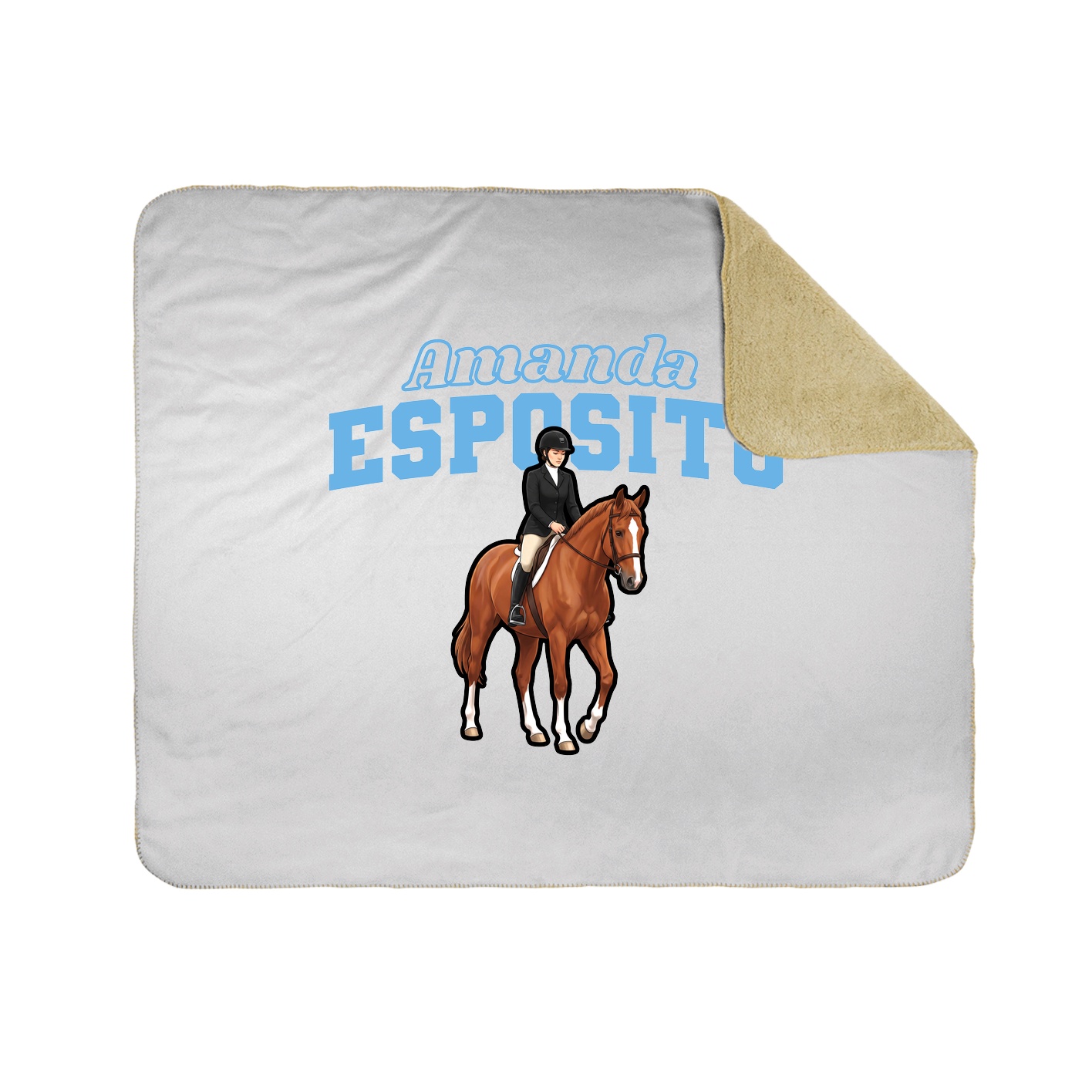 Throw Blanket — Name Arch in White