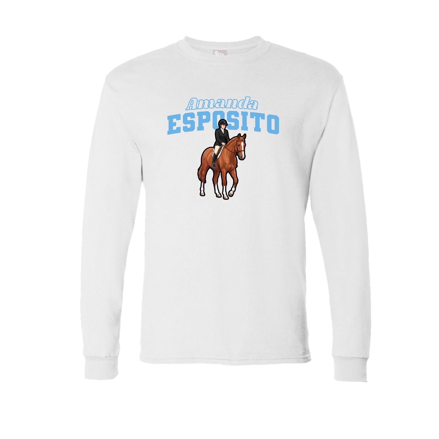 Long Sleeve Tee — Name Arch in White