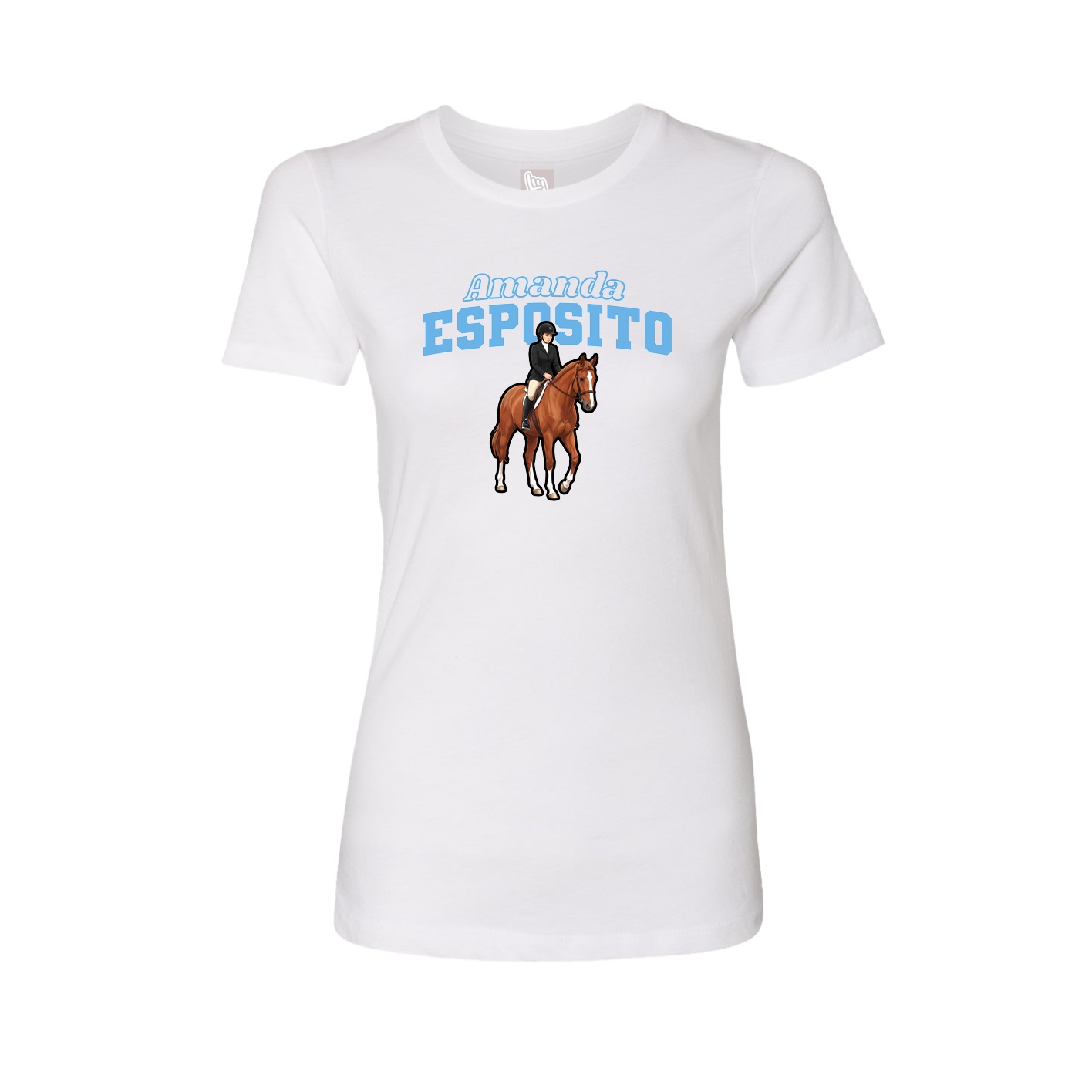 Womens Tee — Name Arch in White