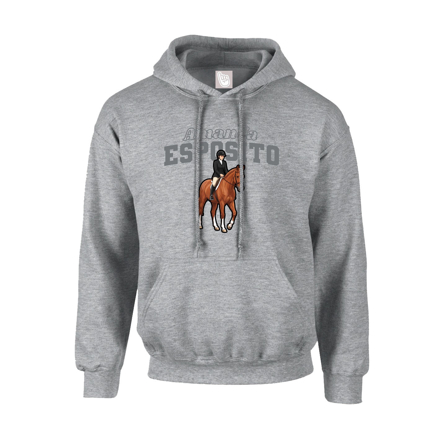 Youth Hoodie — Name Arch in Grey