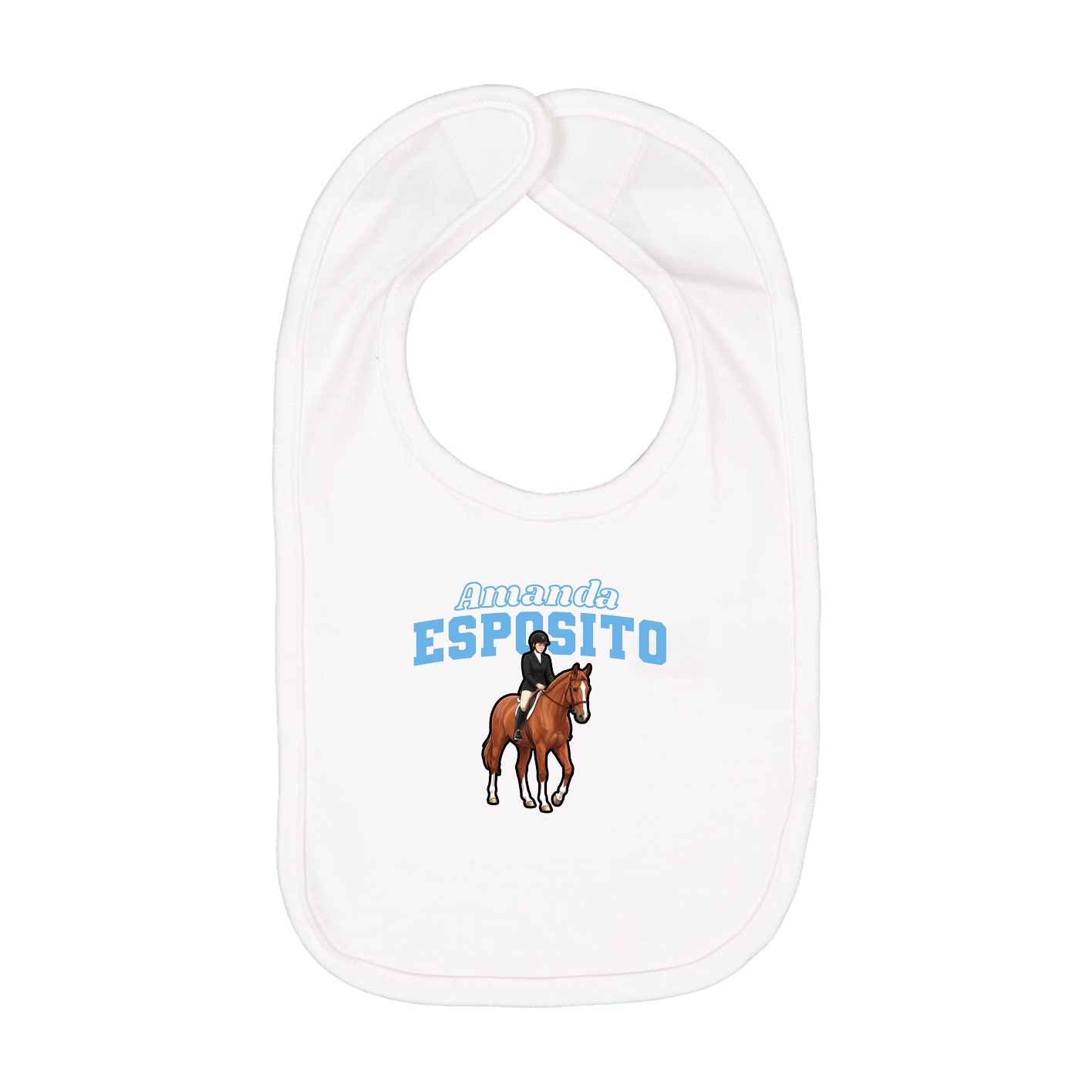 Infant Bib — Name Arch in White