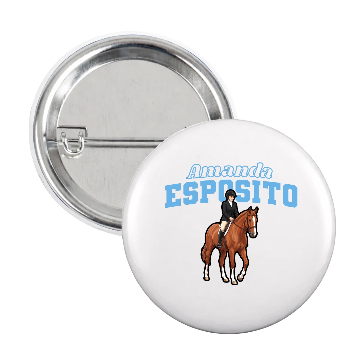 Game Day Button — Name Arch in White