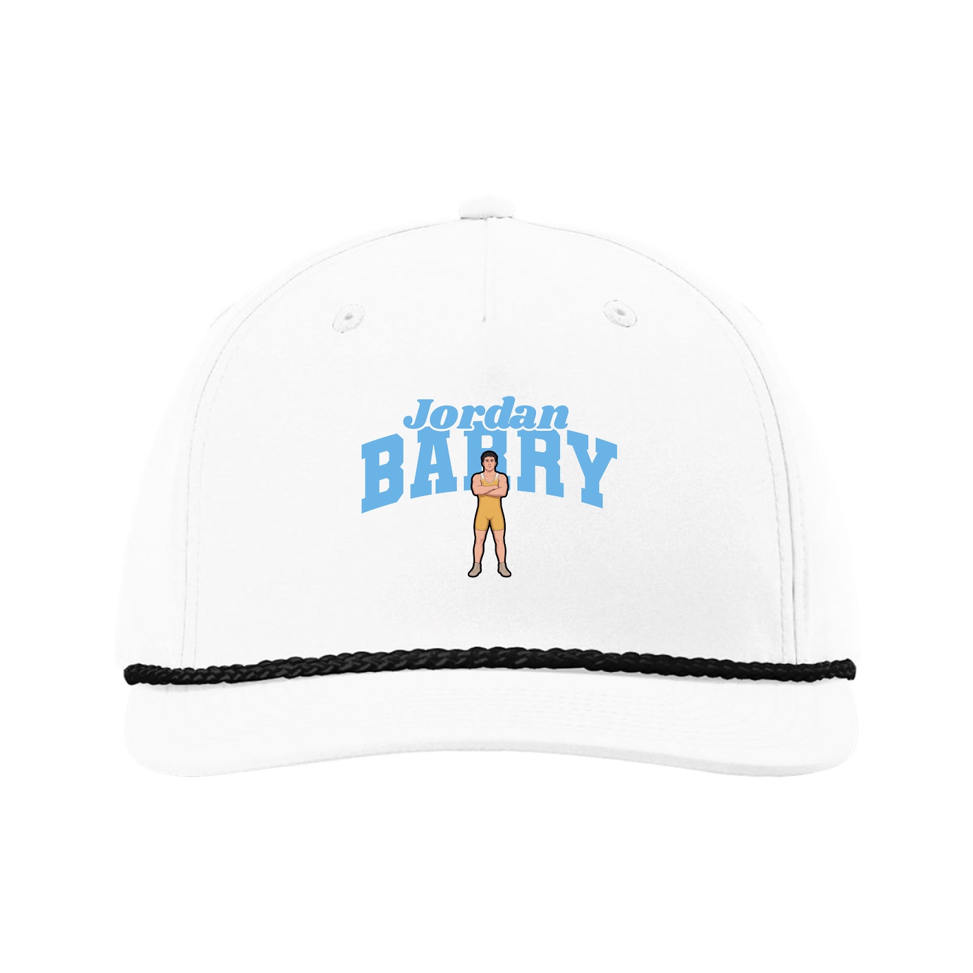 Five-Panel Classic Rope Cap — Signature Arch in White