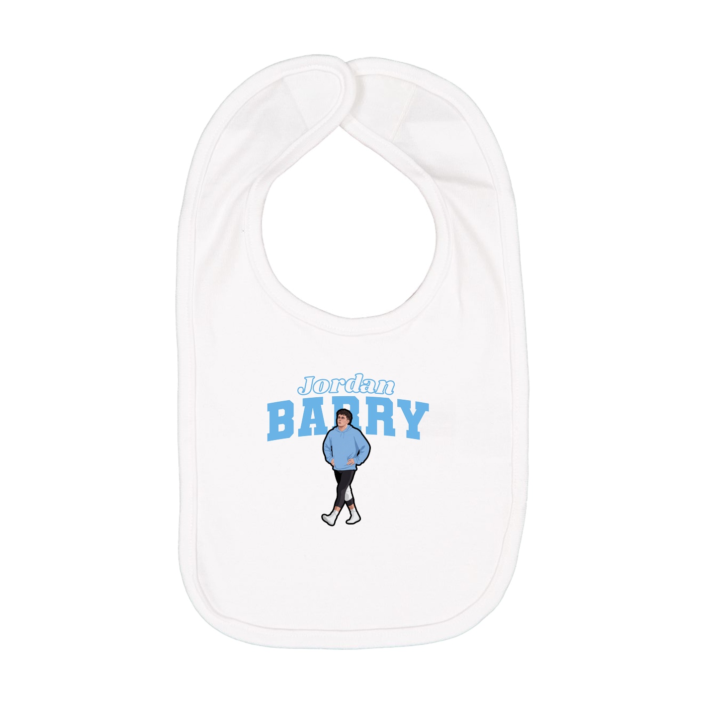 Infant Bib — Name Arch in White