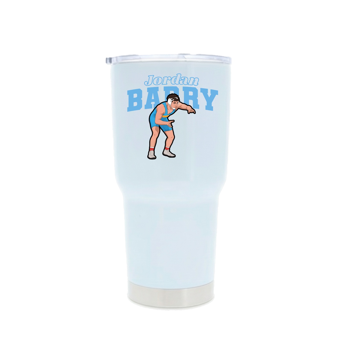 30oz Stainless Steel Tumbler — Name Arch in White