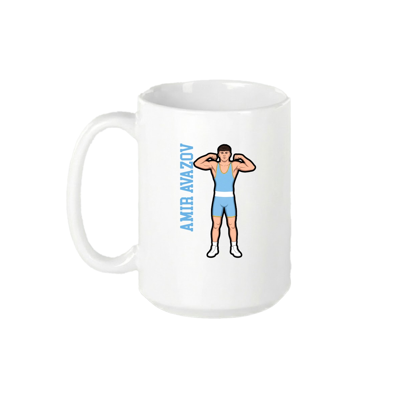 15oz Coffee Mug — Name Vertical in White