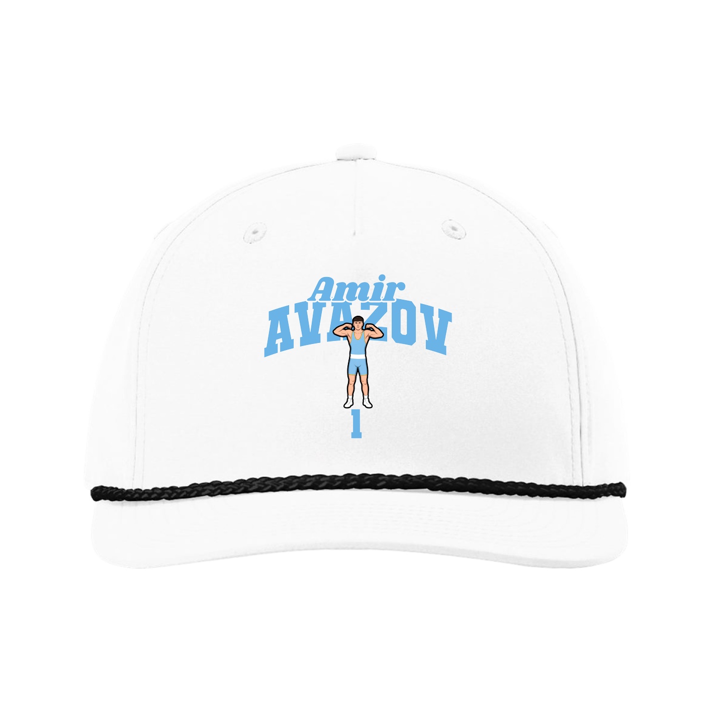 Five-Panel Classic Rope Cap — Signature Arch in White