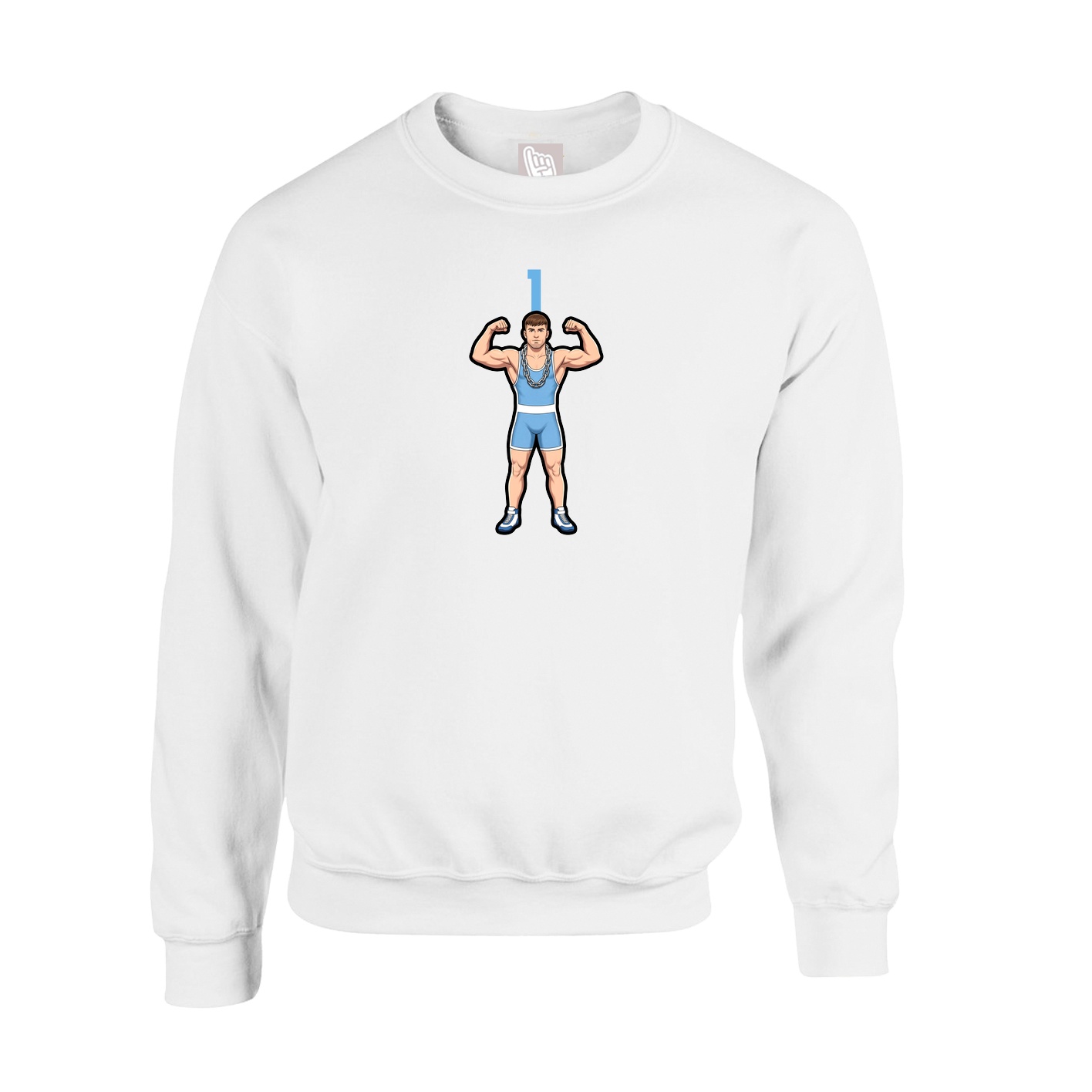 Fleece Crew — Number Top in White