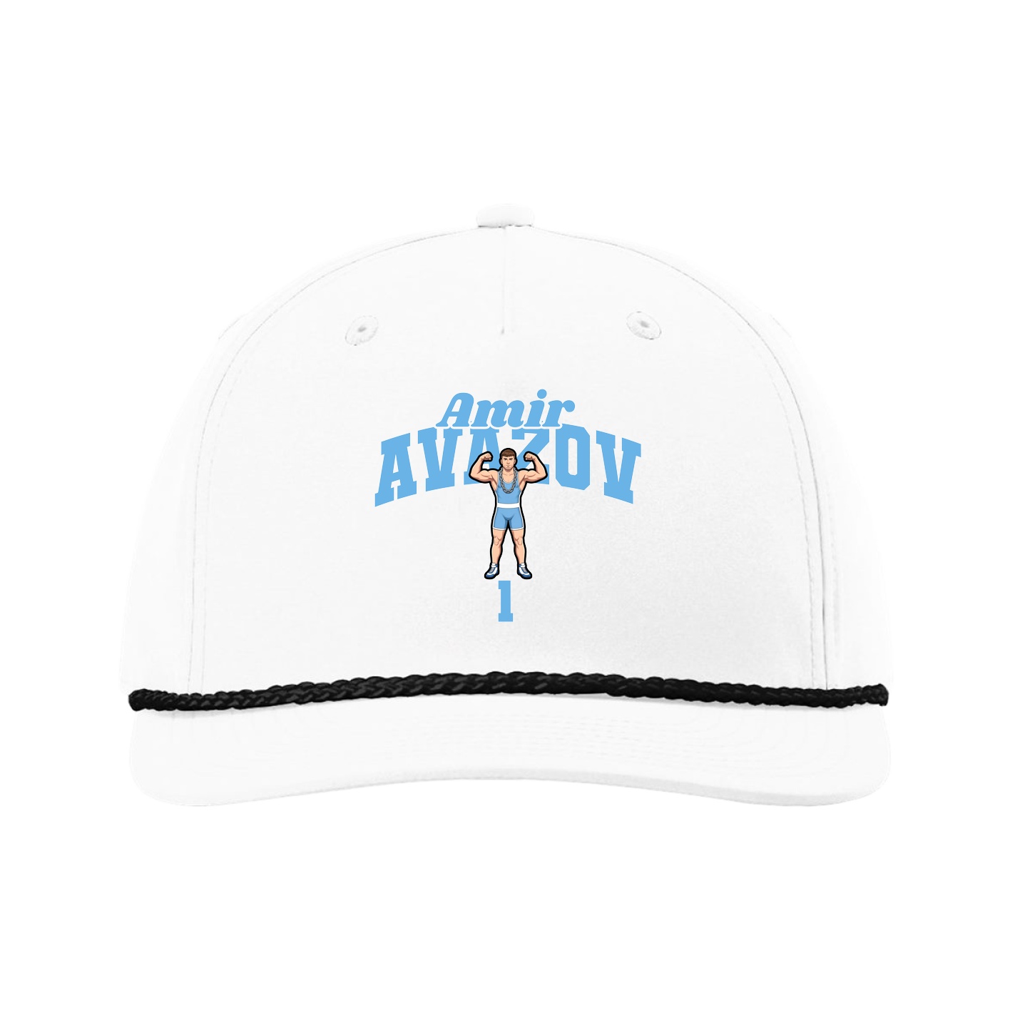 Five-Panel Classic Rope Cap — Signature Arch in White