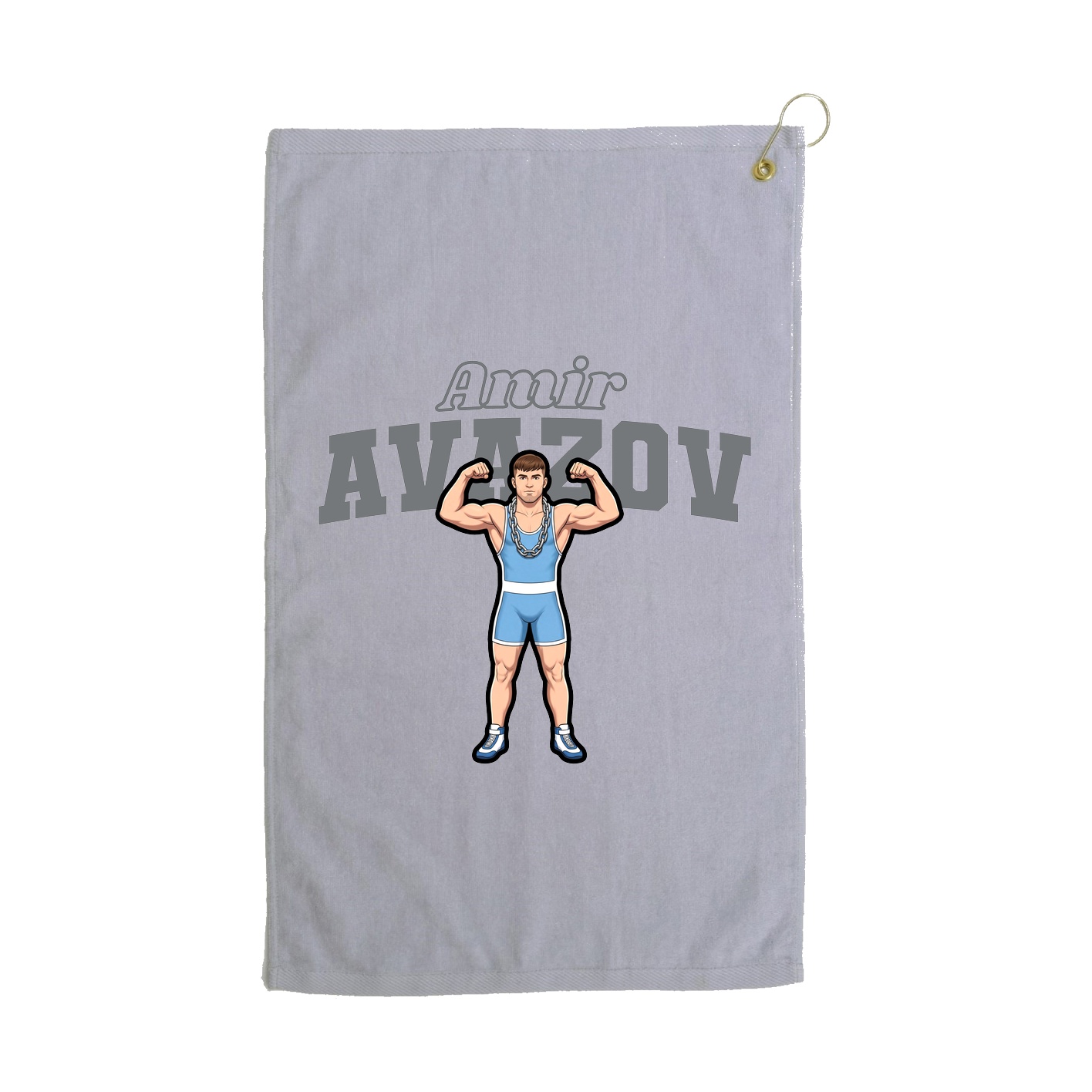 Golf Towel — Name Arch in Grey