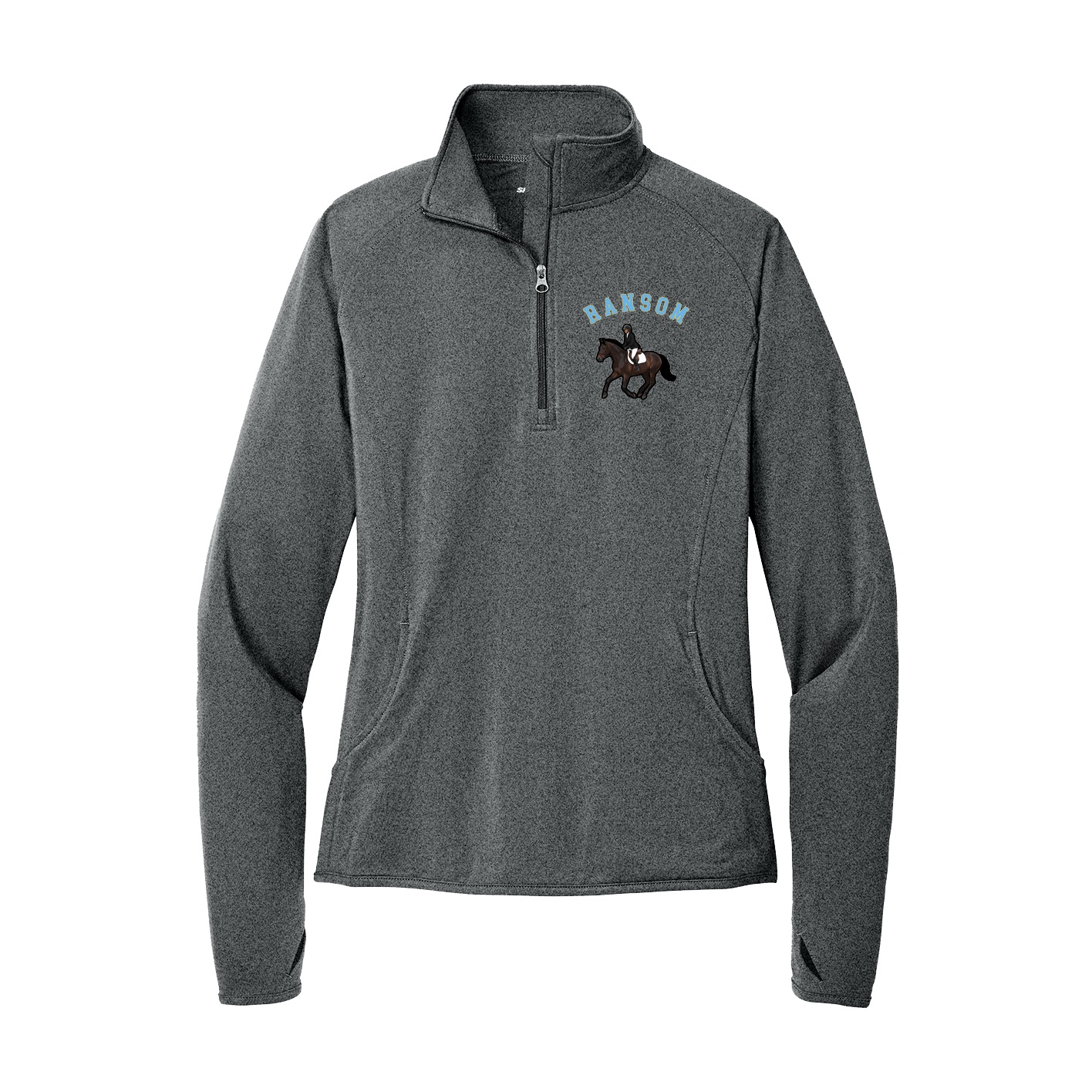 Women's Q-Zip Pullover — Shirsey Arch in Grey