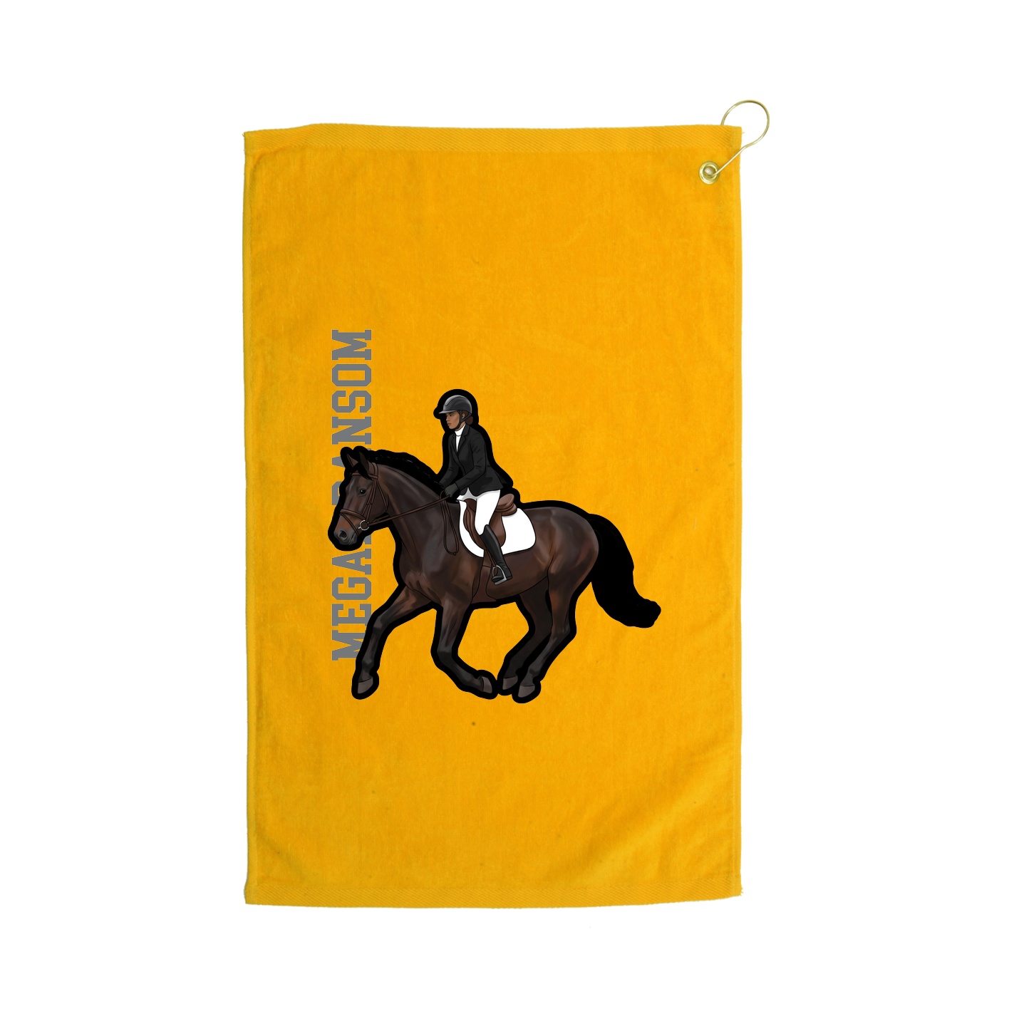 Golf Towel — Name Vertical in Gold