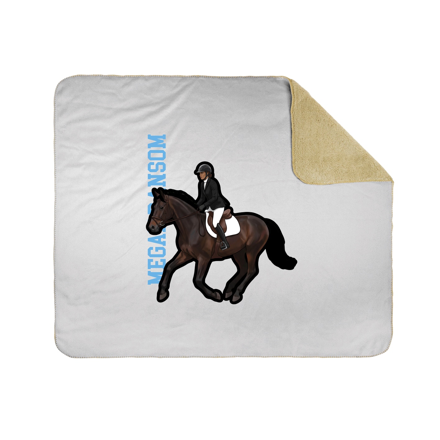 Throw Blanket — Name Vertical in White