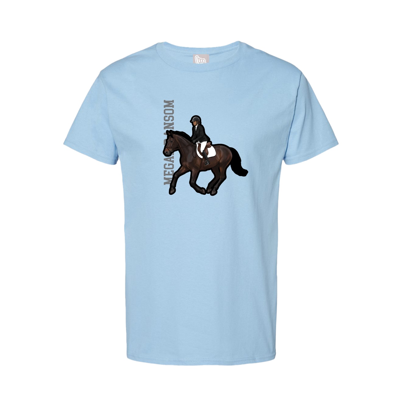Tee — Name Vertical in Light Blue