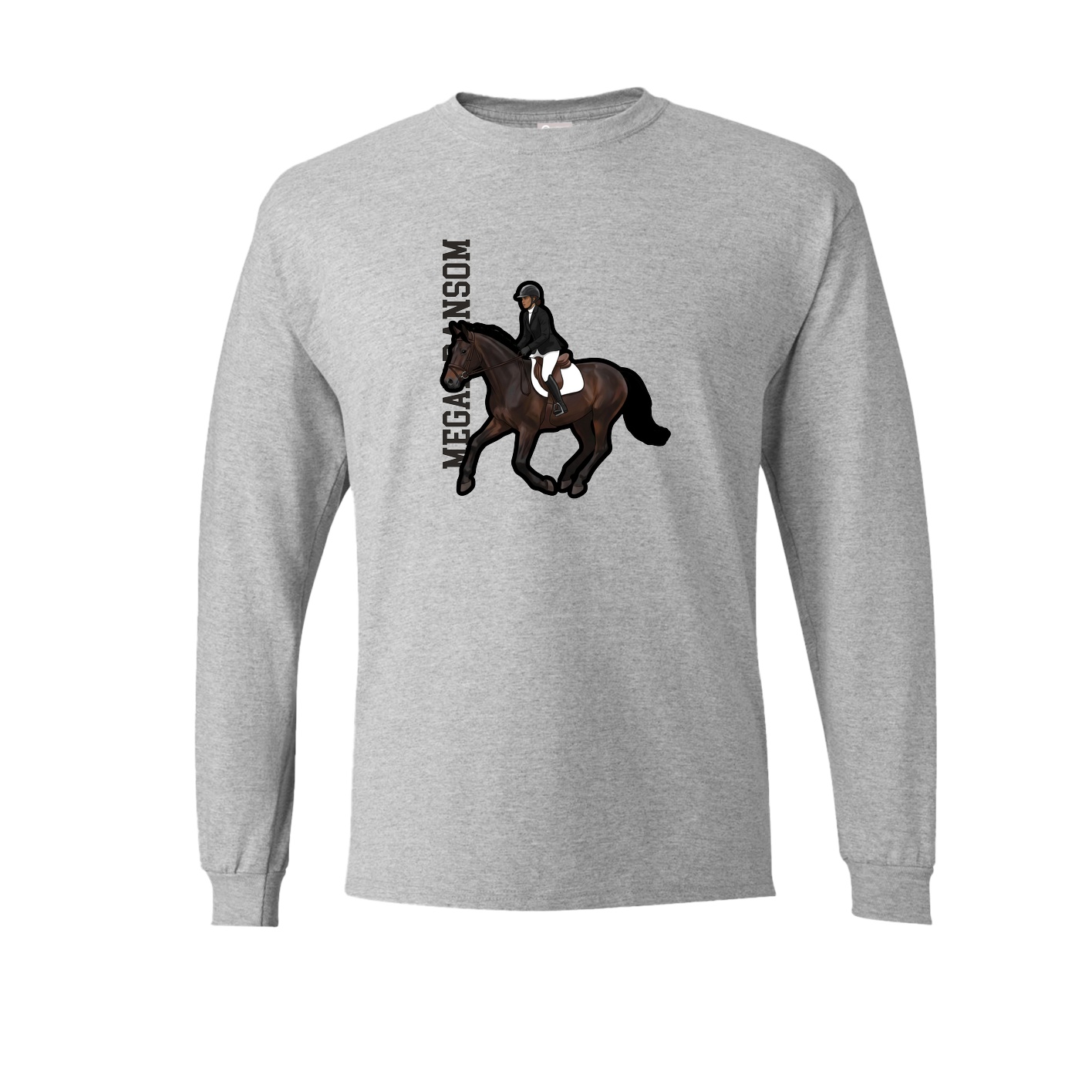 Long Sleeve Tee — Name Vertical in Grey