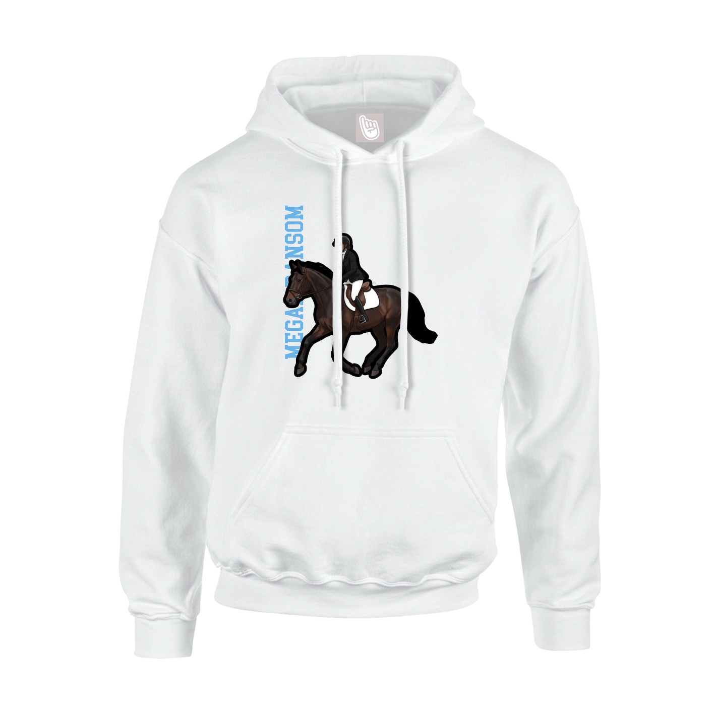 Hoodie — Name Vertical in White