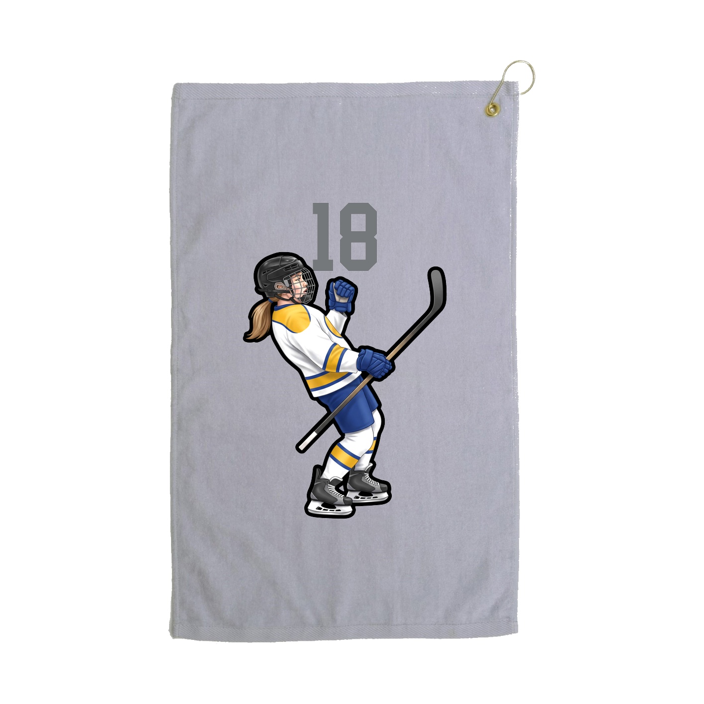 Golf Towel — Number Top in Grey