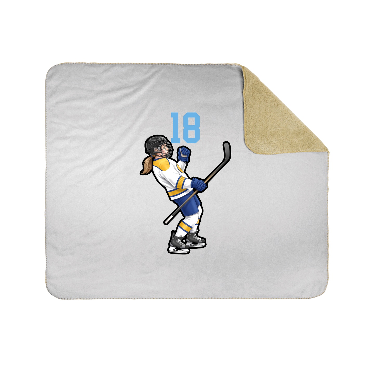 Throw Blanket — Number Top in White